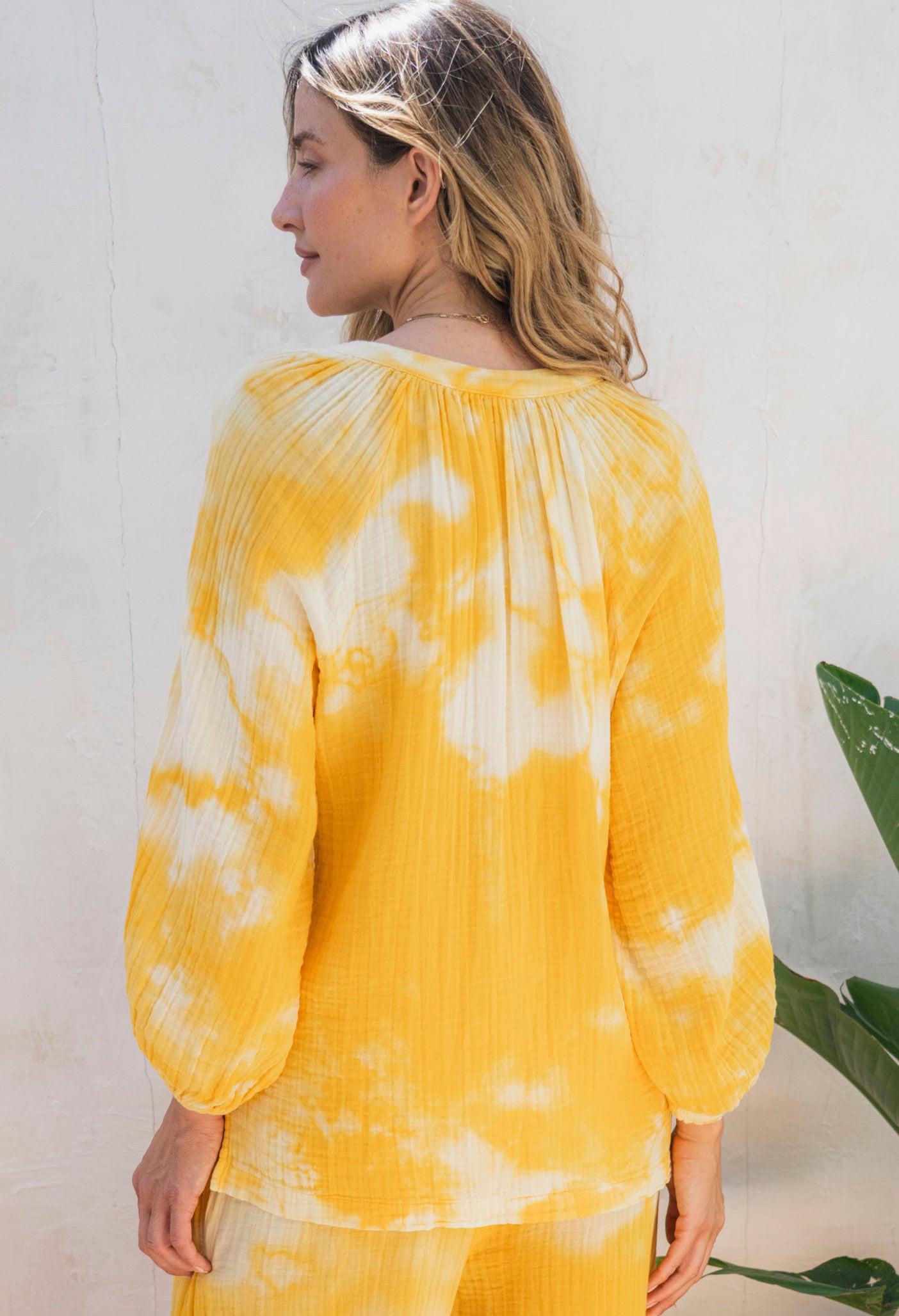 Sunflower Yellow Tie Dye Gauze Top