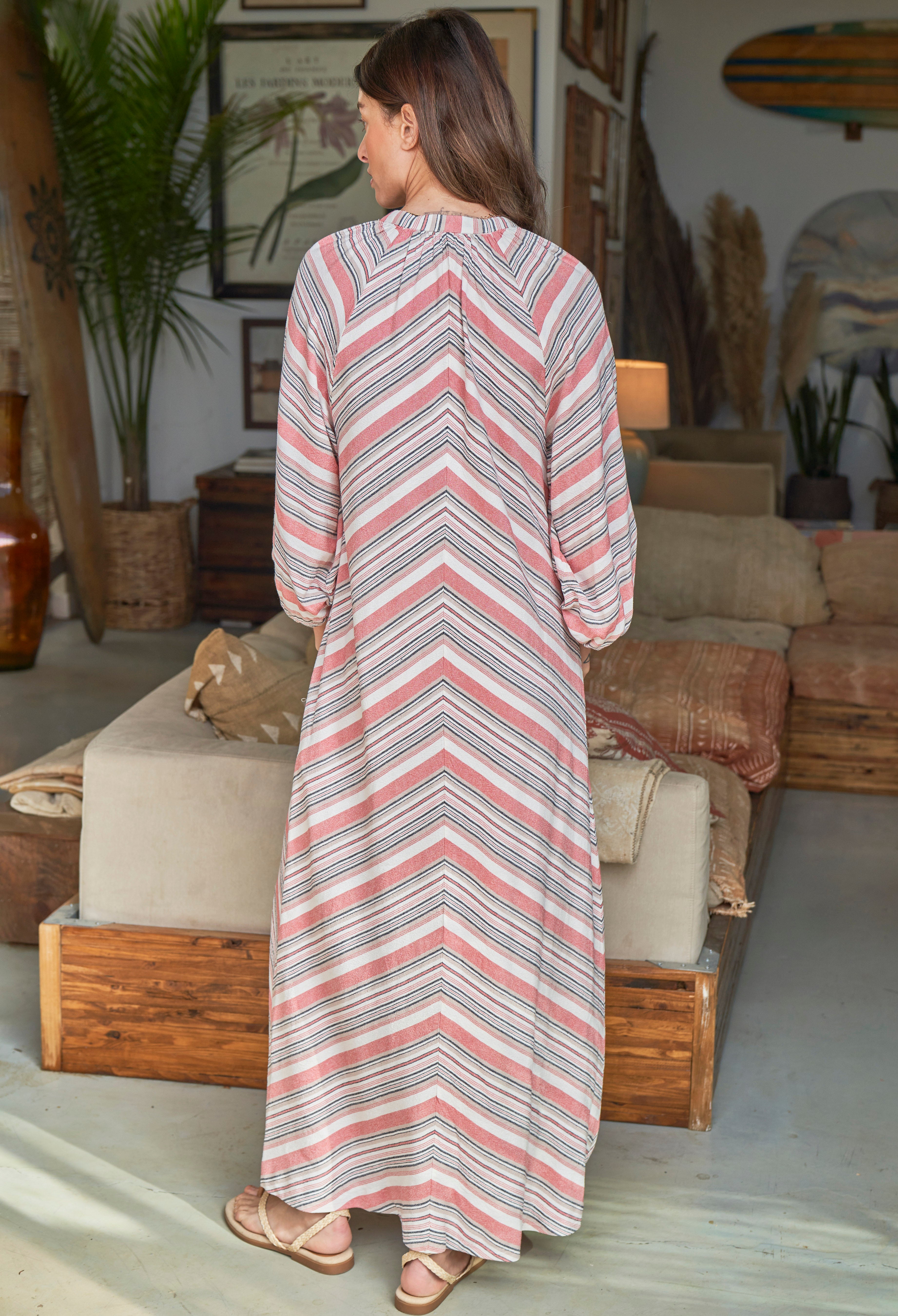 Saffron and Ivory Striped Tunic Dress