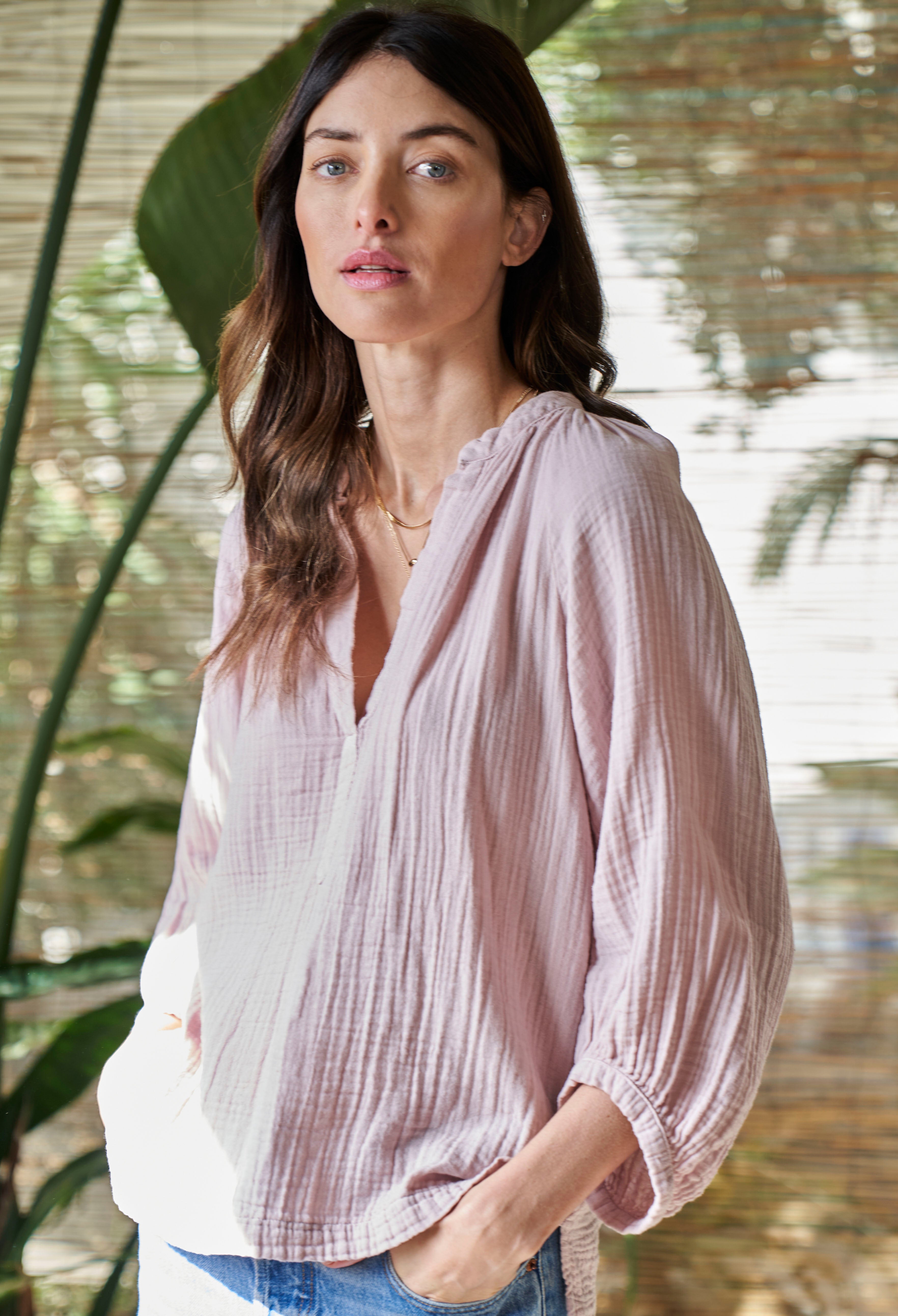 Shell Pink Gauze Top