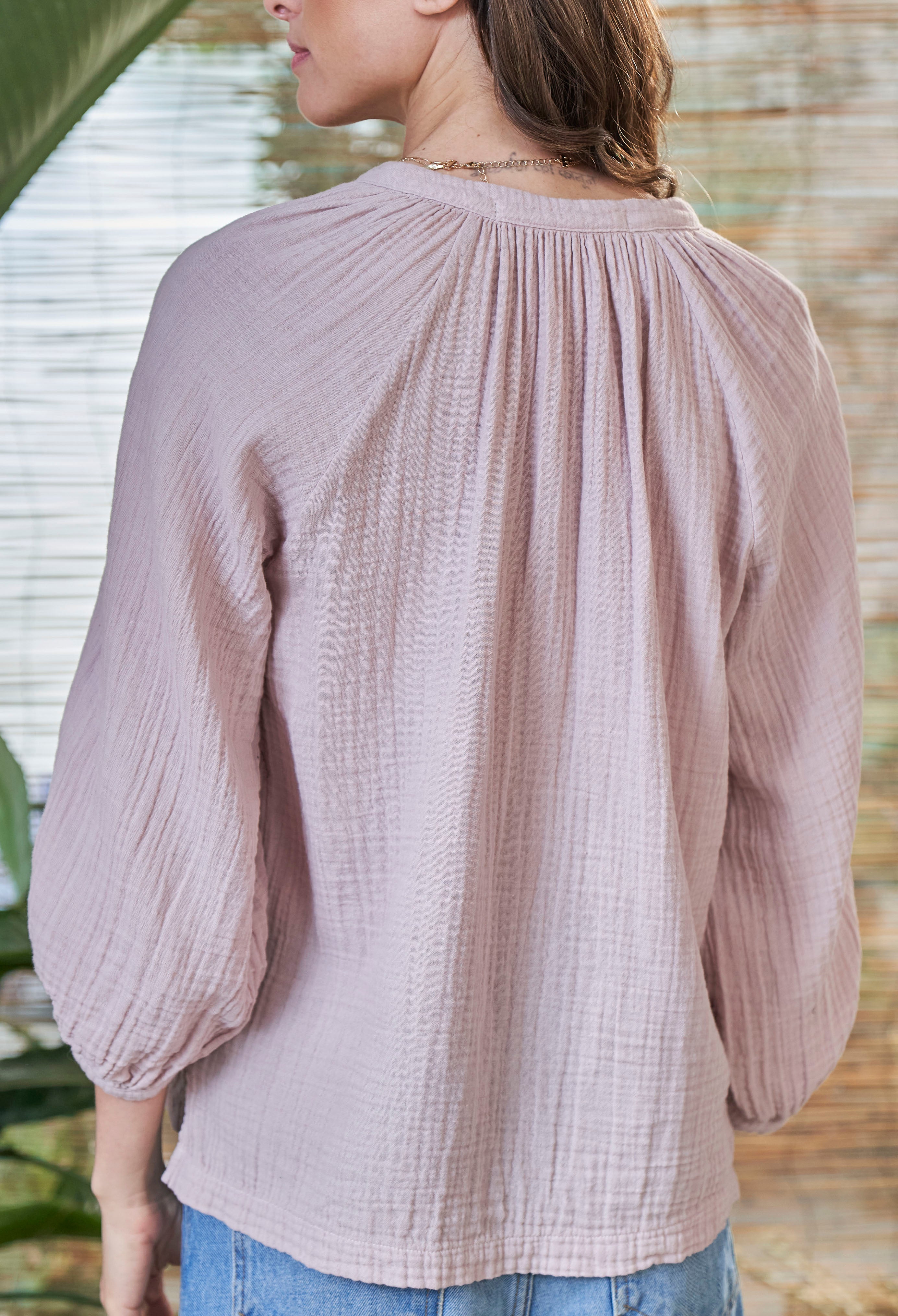 Shell Pink Gauze Top