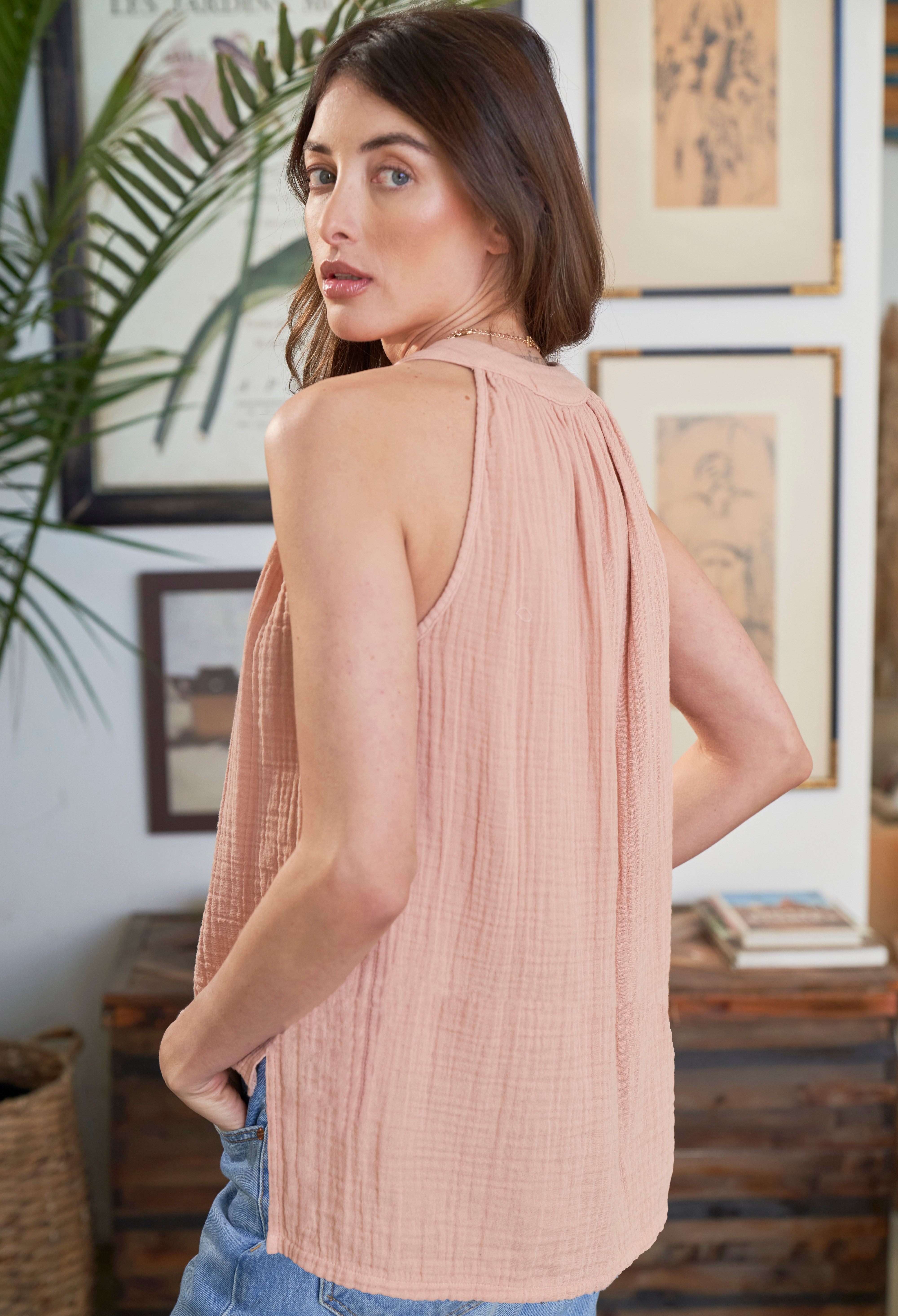 Sedona Sleeveless Gauze Top