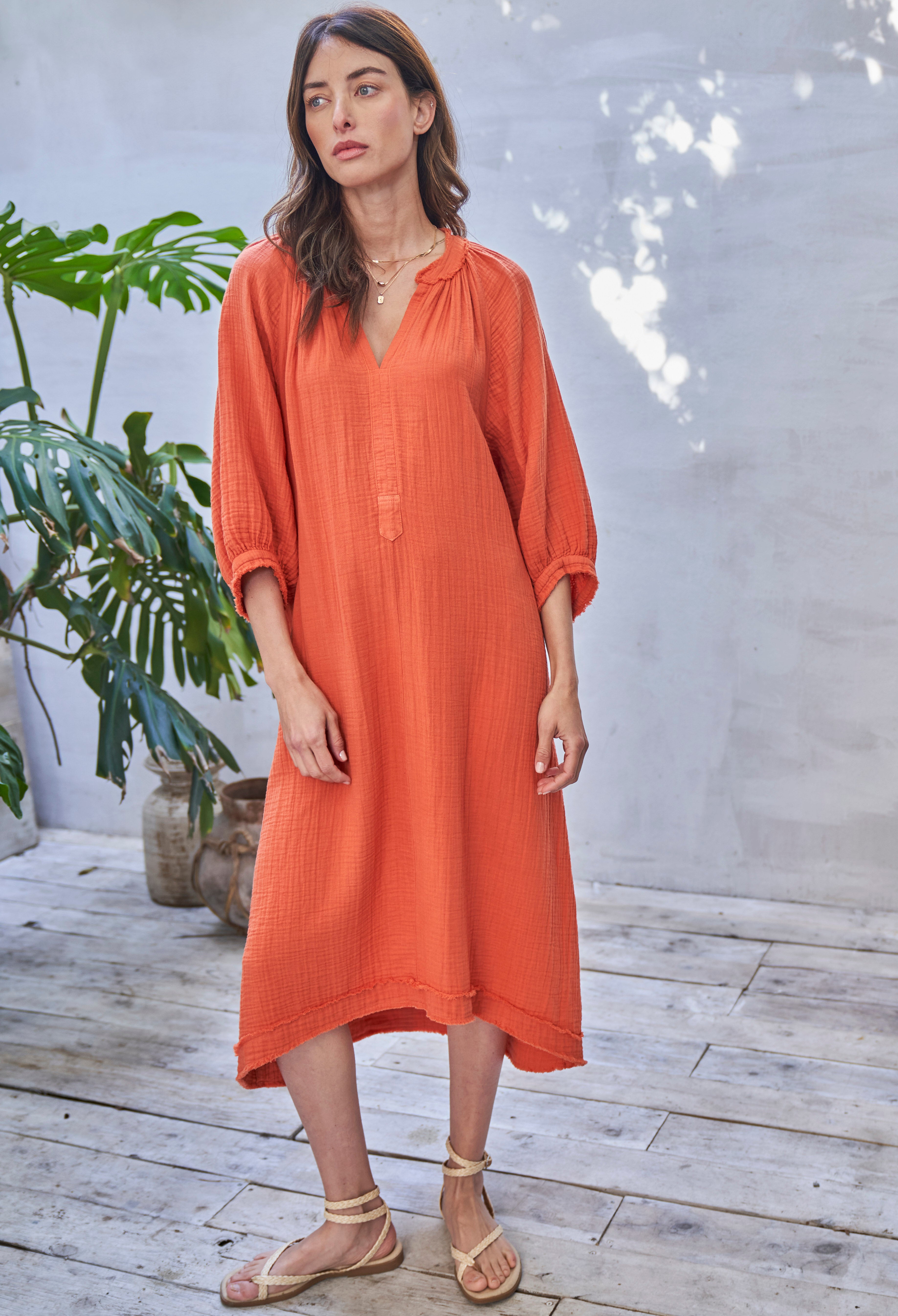 re:hOMe: Saffron Gauze Dress with Pockets