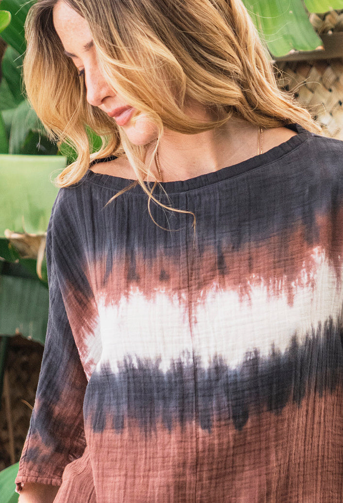 Birch Tie Dye Square Gauze Top