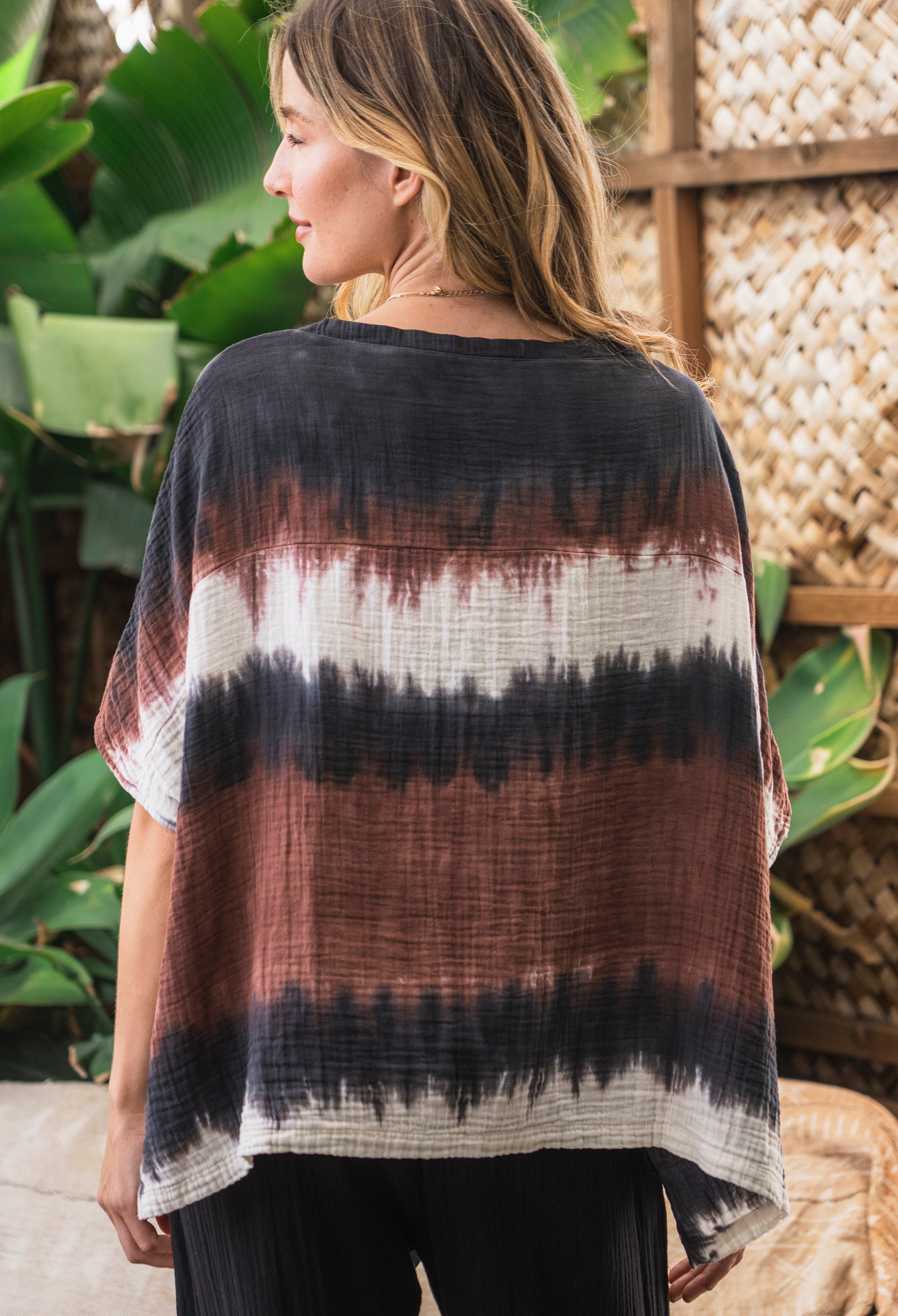 Birch Tie Dye Square Gauze Top