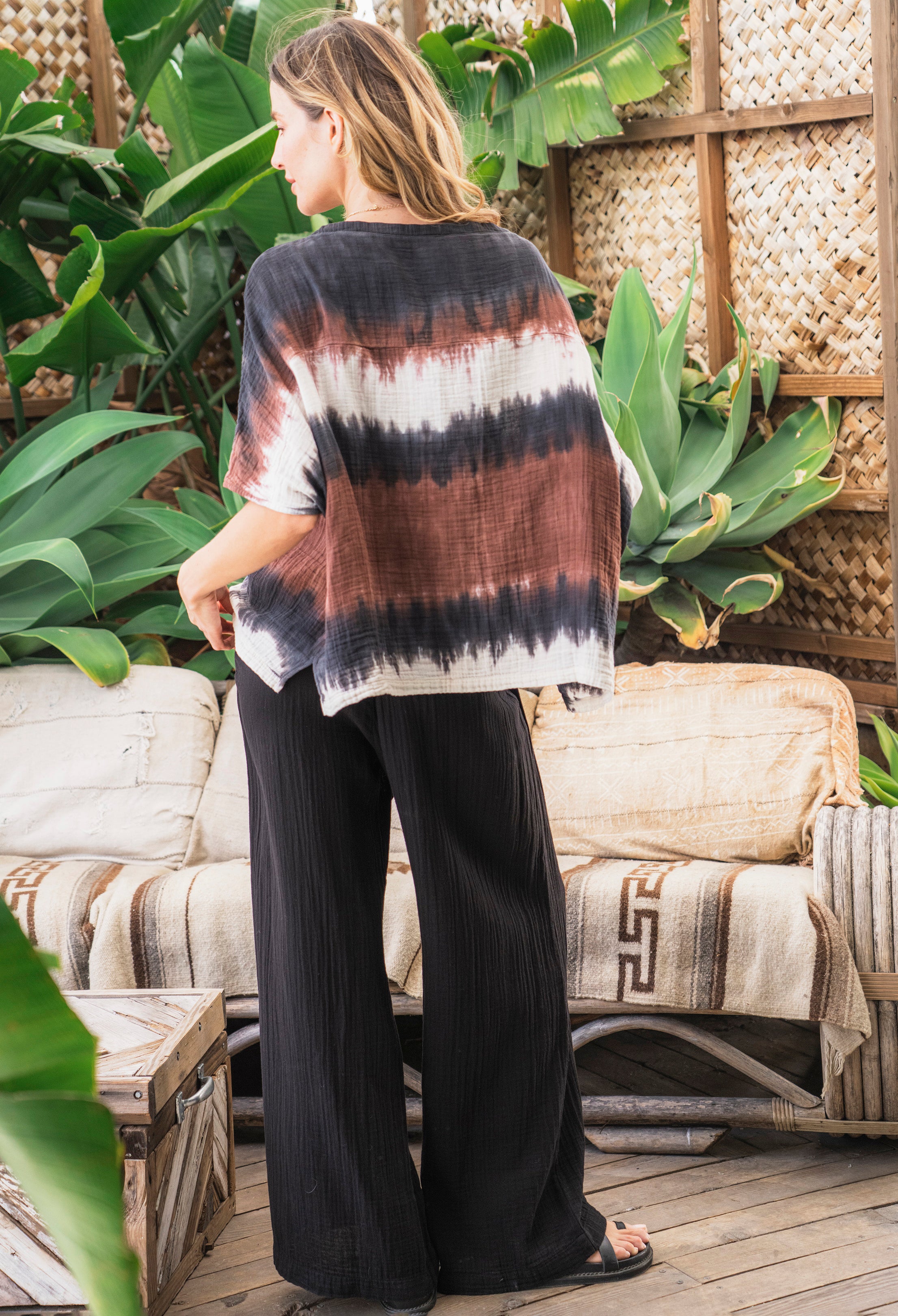 Birch Tie Dye Square Gauze Top