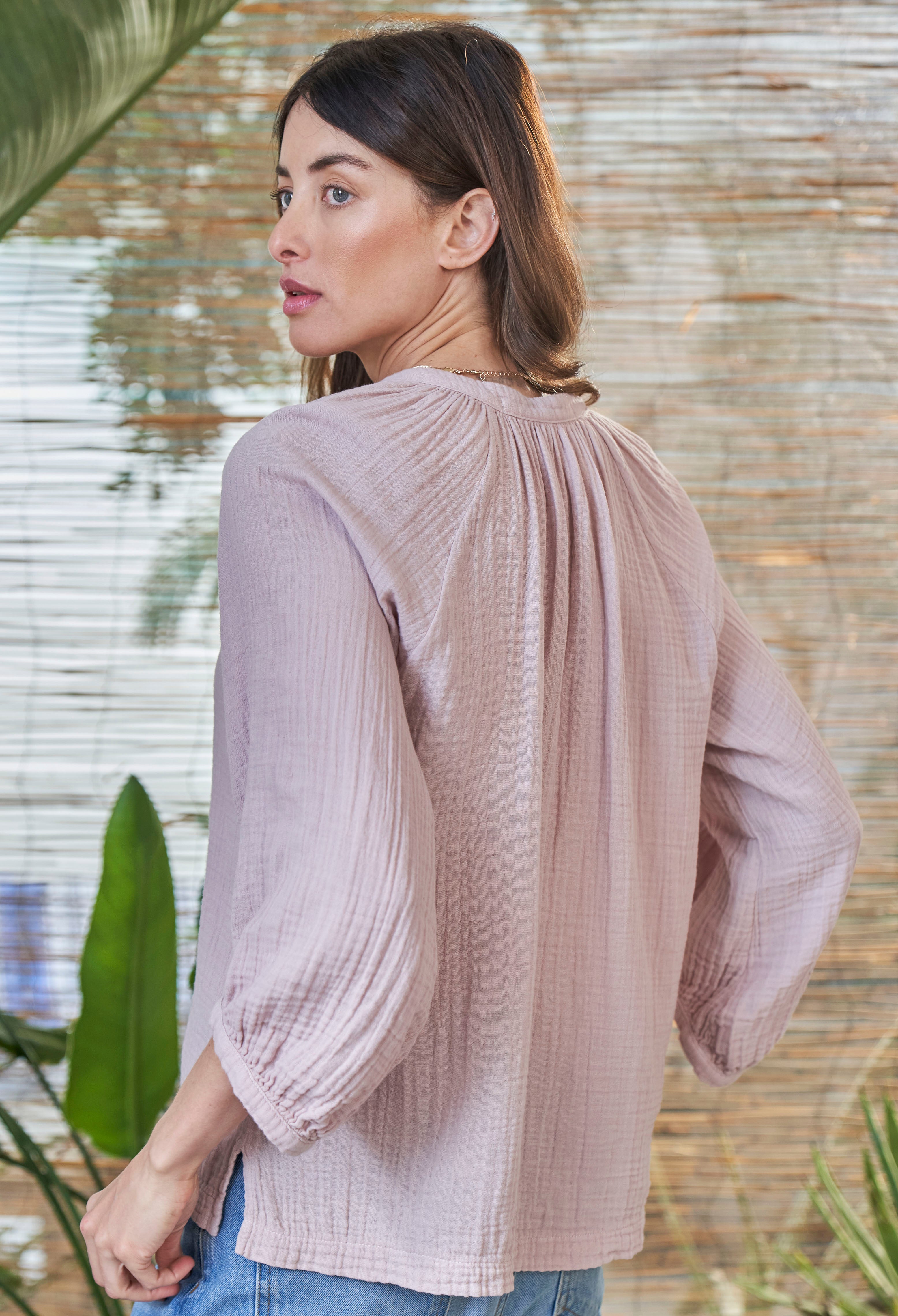 Shell Pink Gauze Top