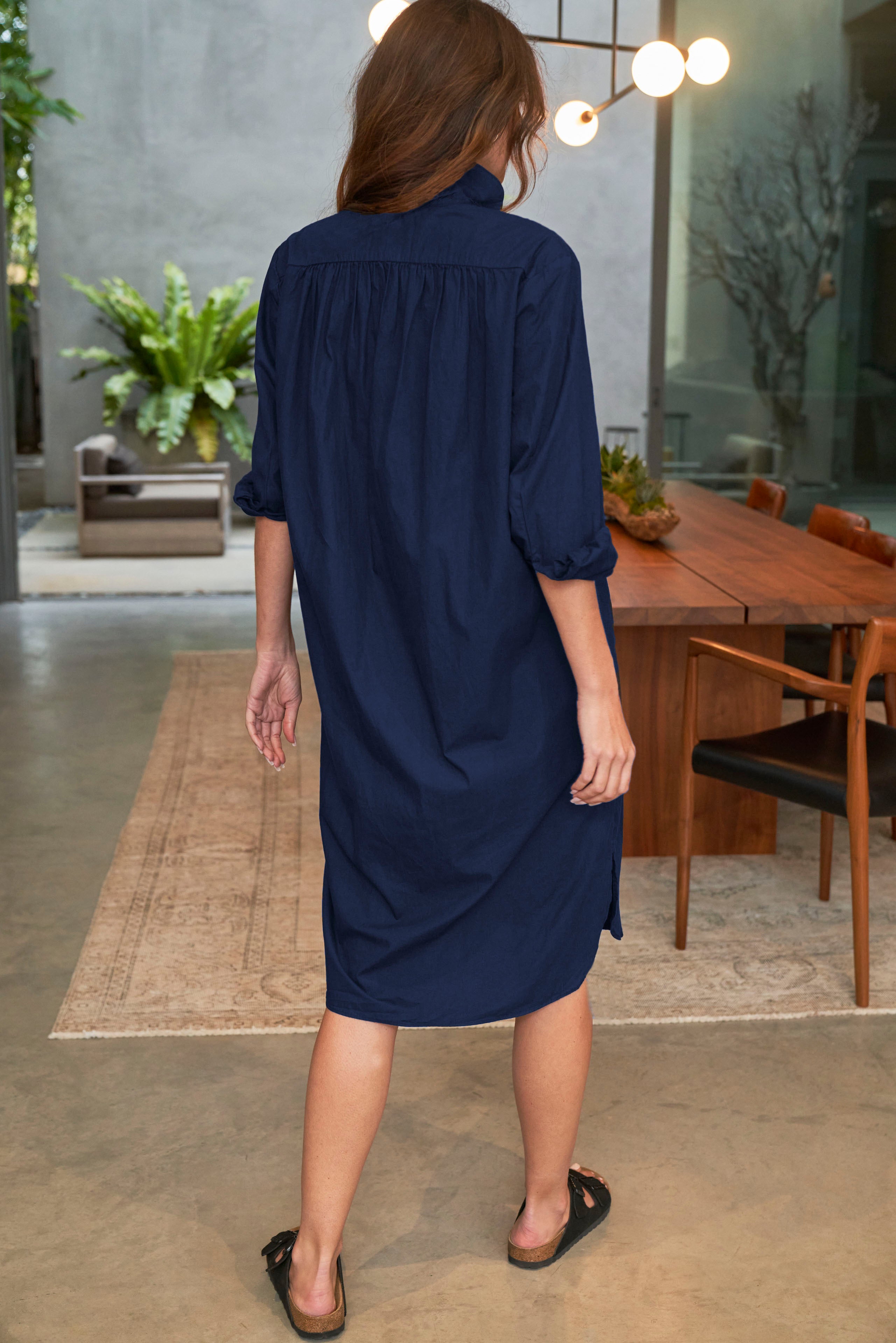 UPCYCLED - Navy Cotton Short Shirt Dress - Sale