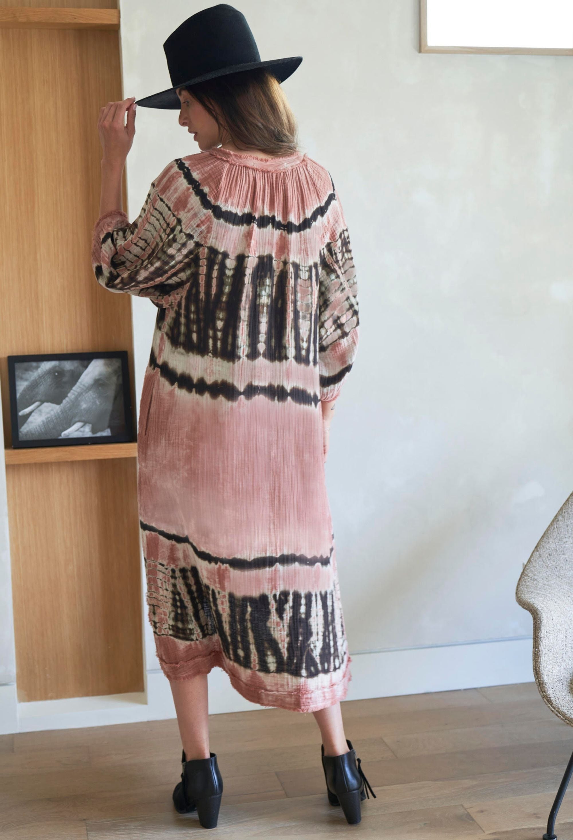 Aztec Gauze Dress with Pockets