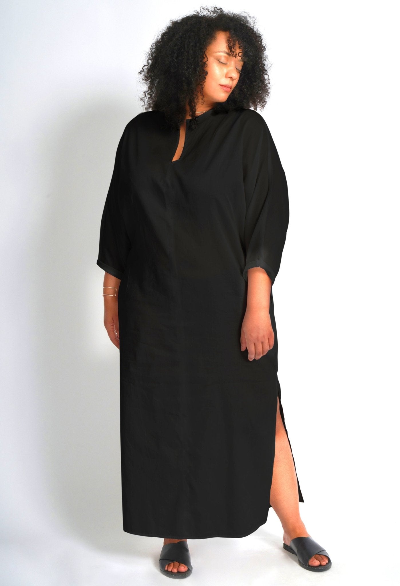 re:hOMe - Cotton Dolman Sleeve Dress - 1X - ocean+main