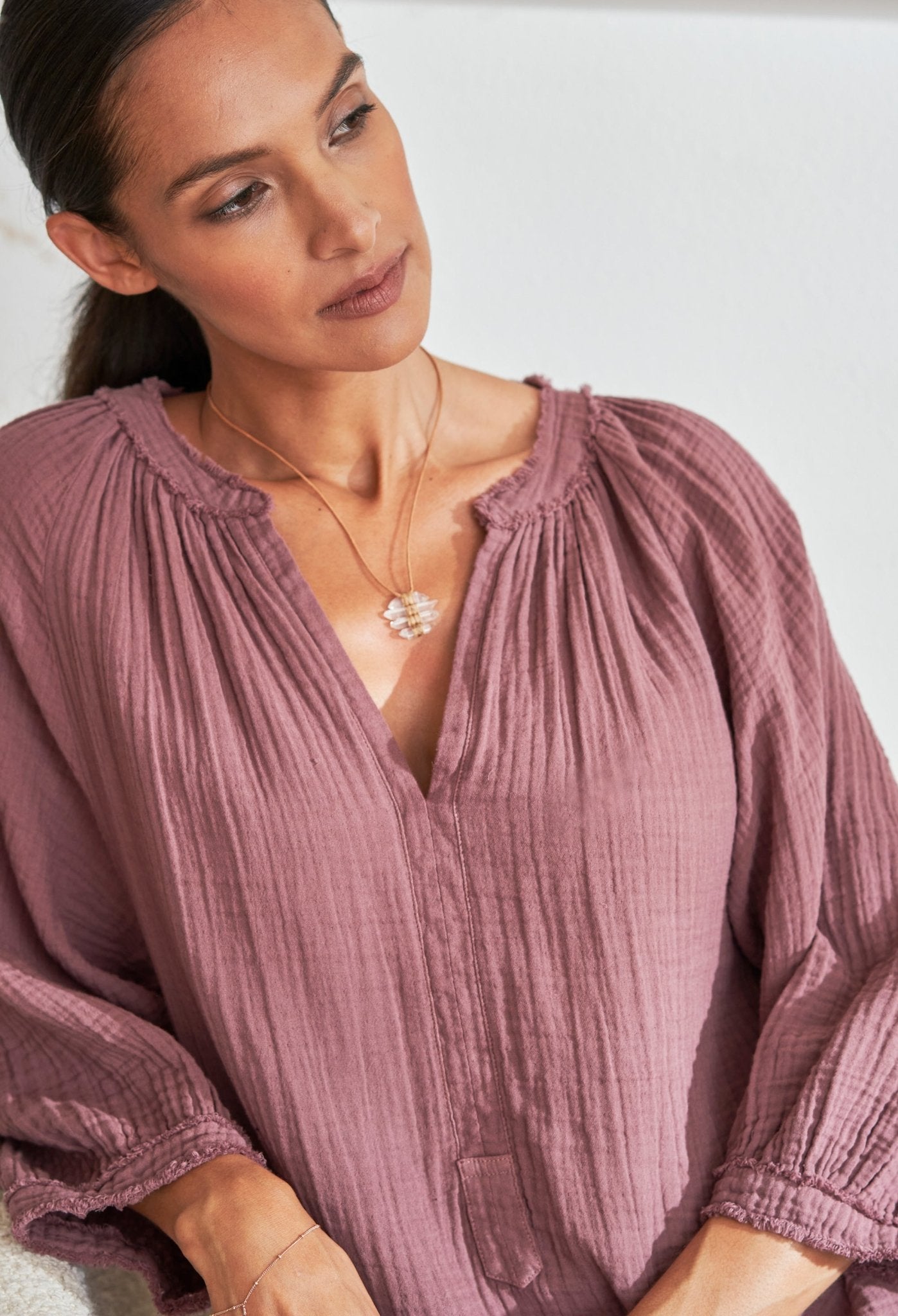 Desert Rose Gauze Dress with Pockets - ocean+main
