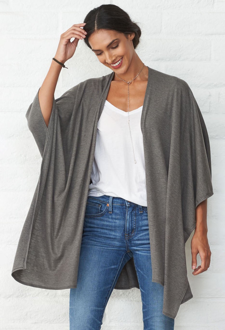 Grey Kimono Cardi - ocean+main