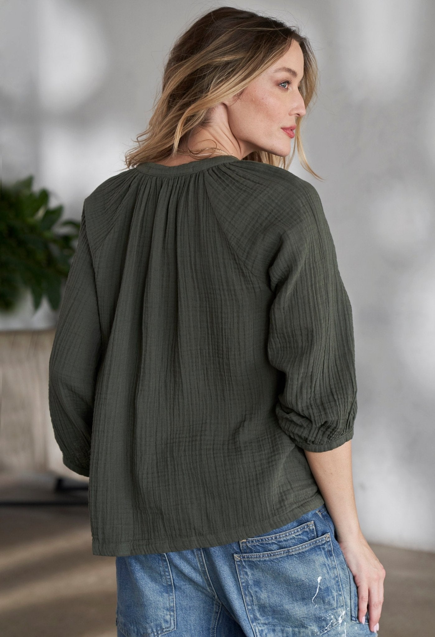 Sage Gauze Top - ocean+main
