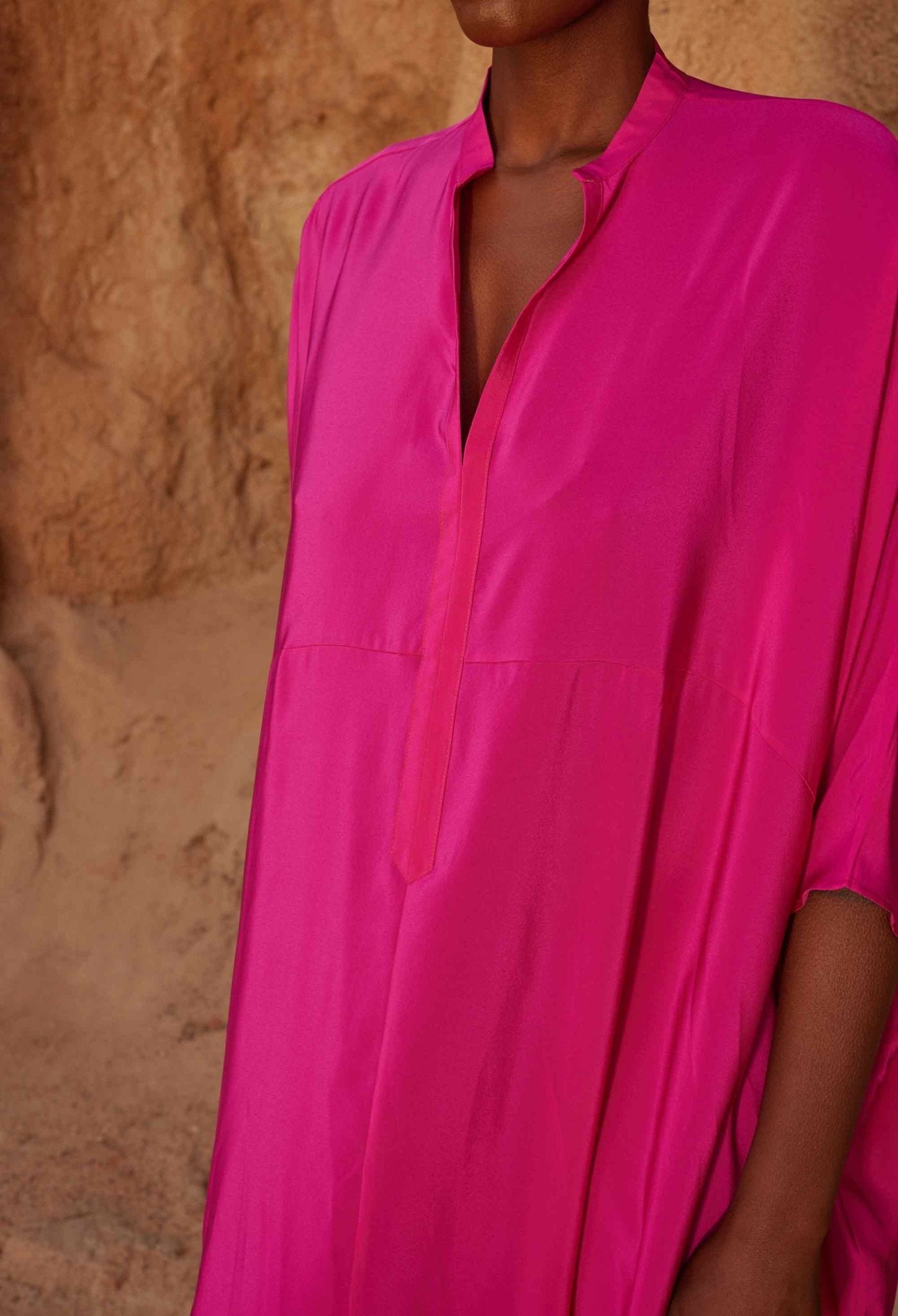 Talitha Fuchsia Silk Caftan - ocean+main