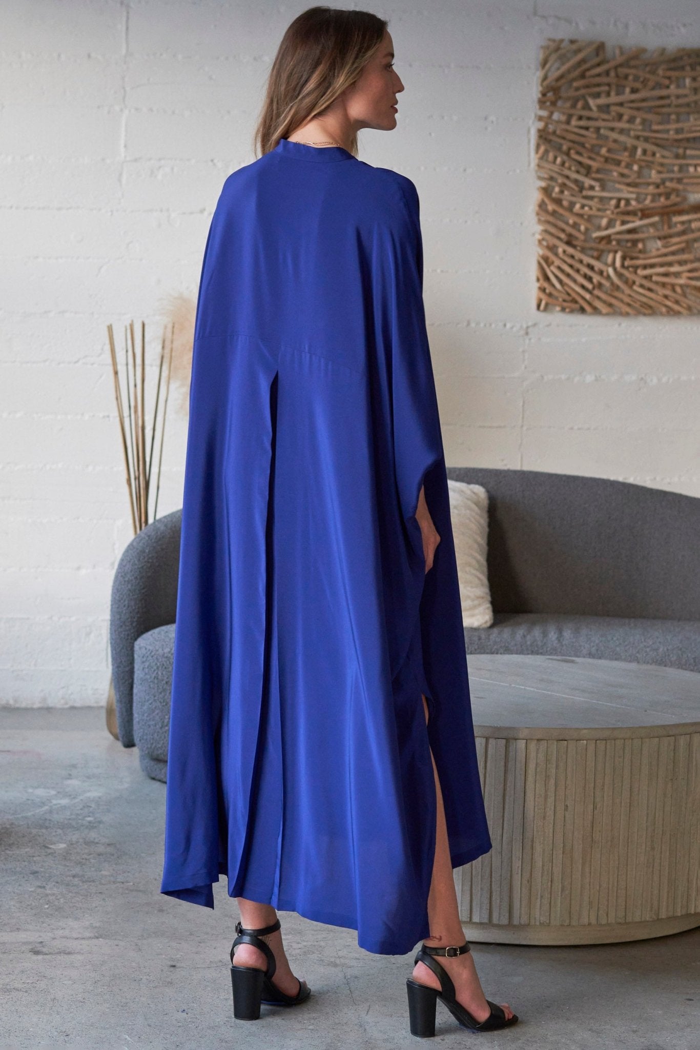 Talitha Silk Cobalt Caftan - ocean+main