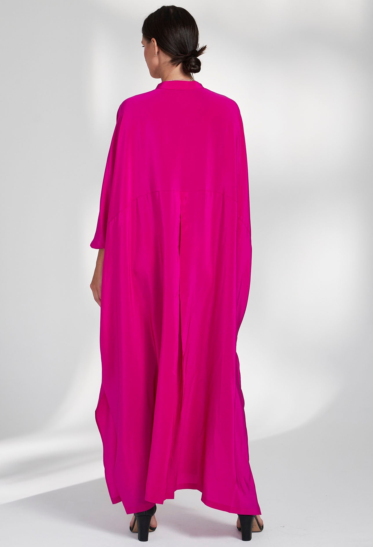 Talitha Silk Fuchsia Caftan - ocean+main
