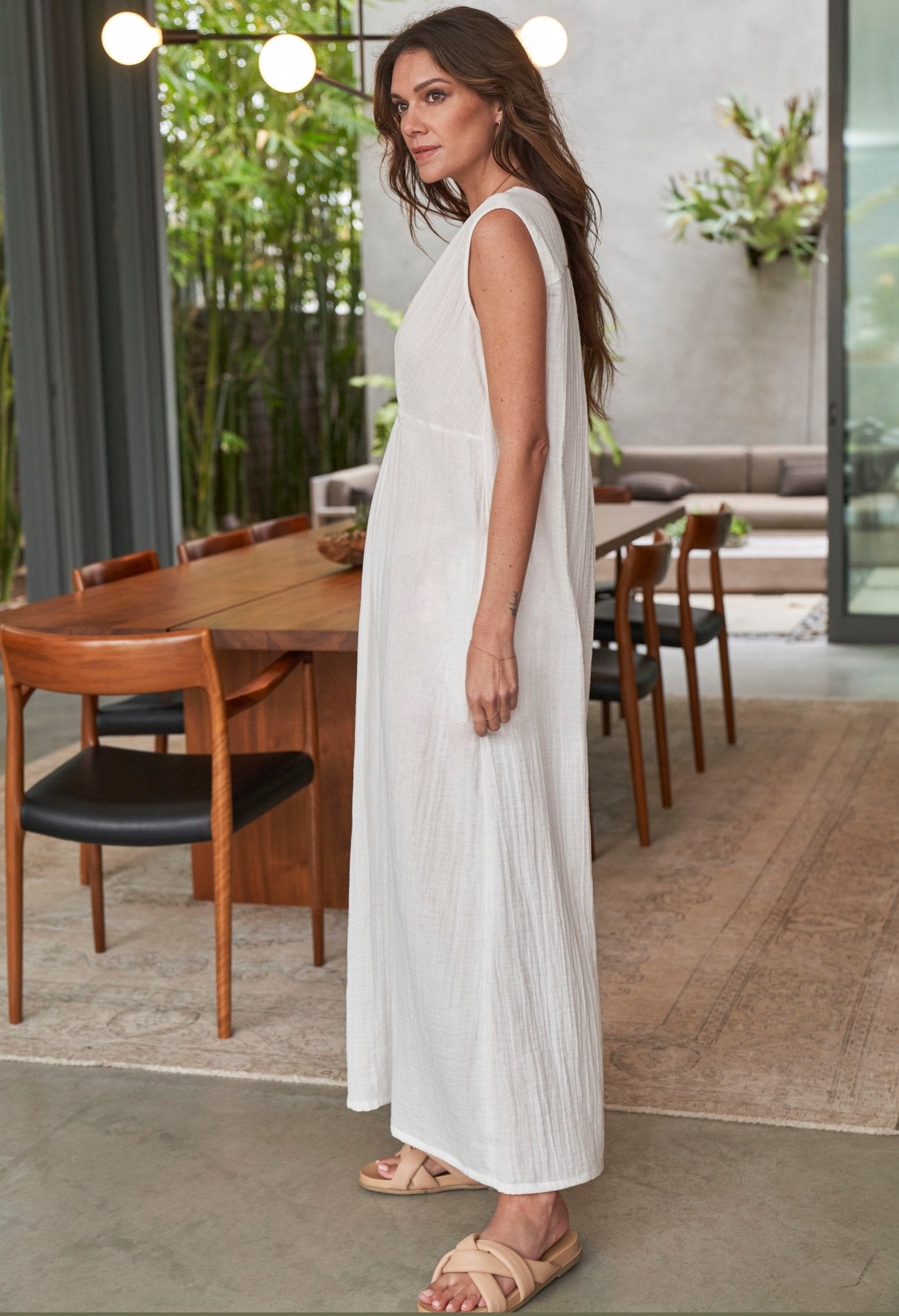 Long Gauze Dress Cotton Dress with Pockets ocean+main