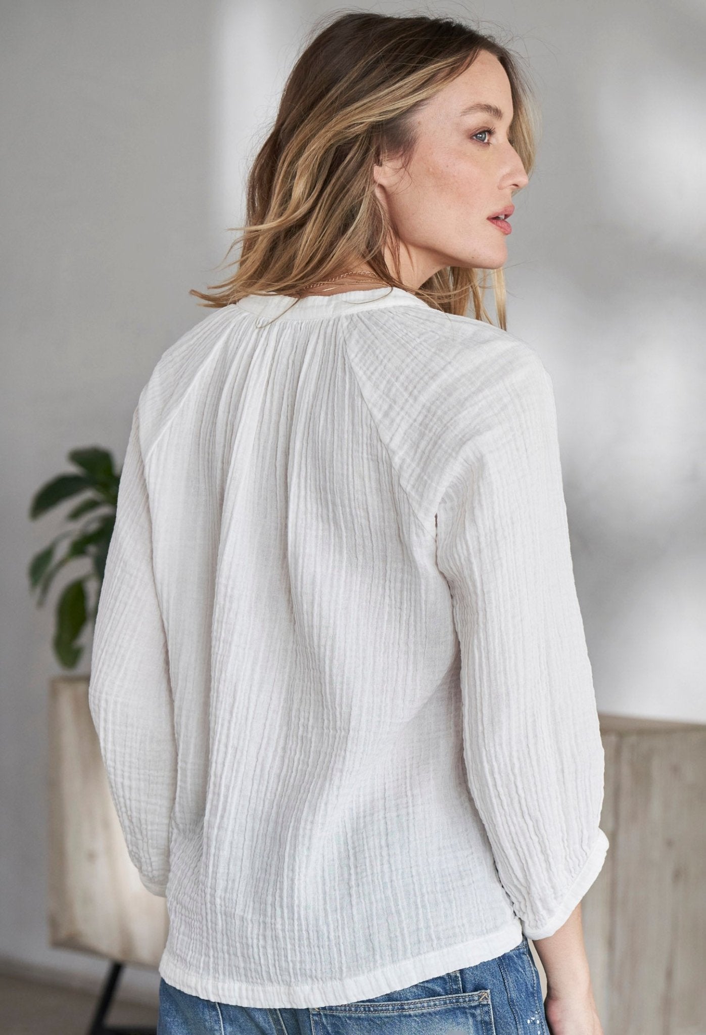 White Gauze Top - ocean+main
