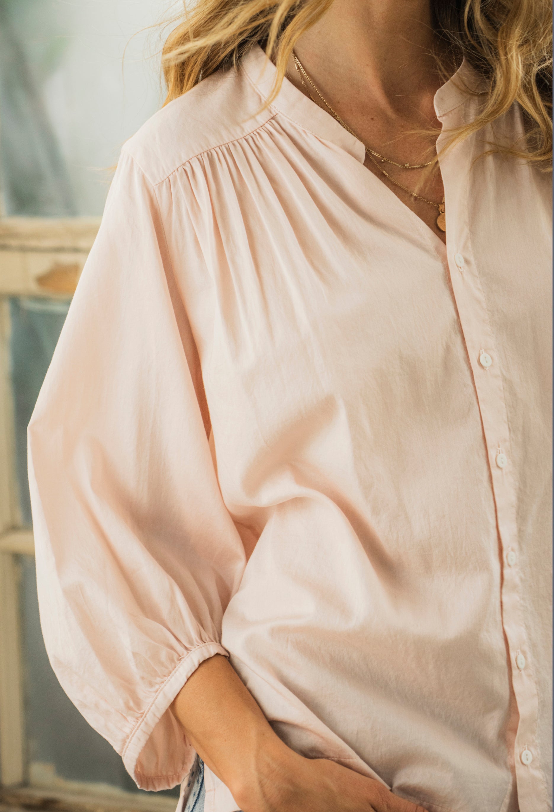 Sedona Cotton Poplin Peasant Top