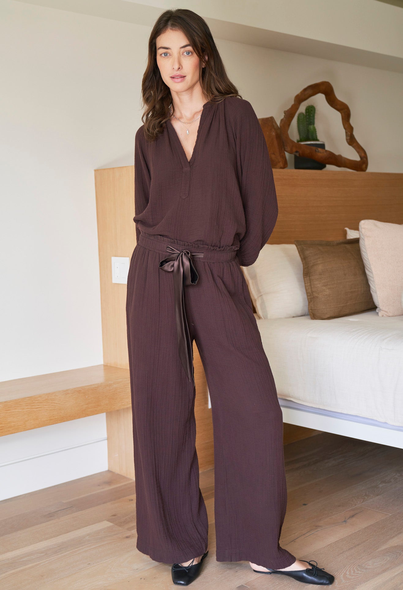 Chocolate Gauze Top