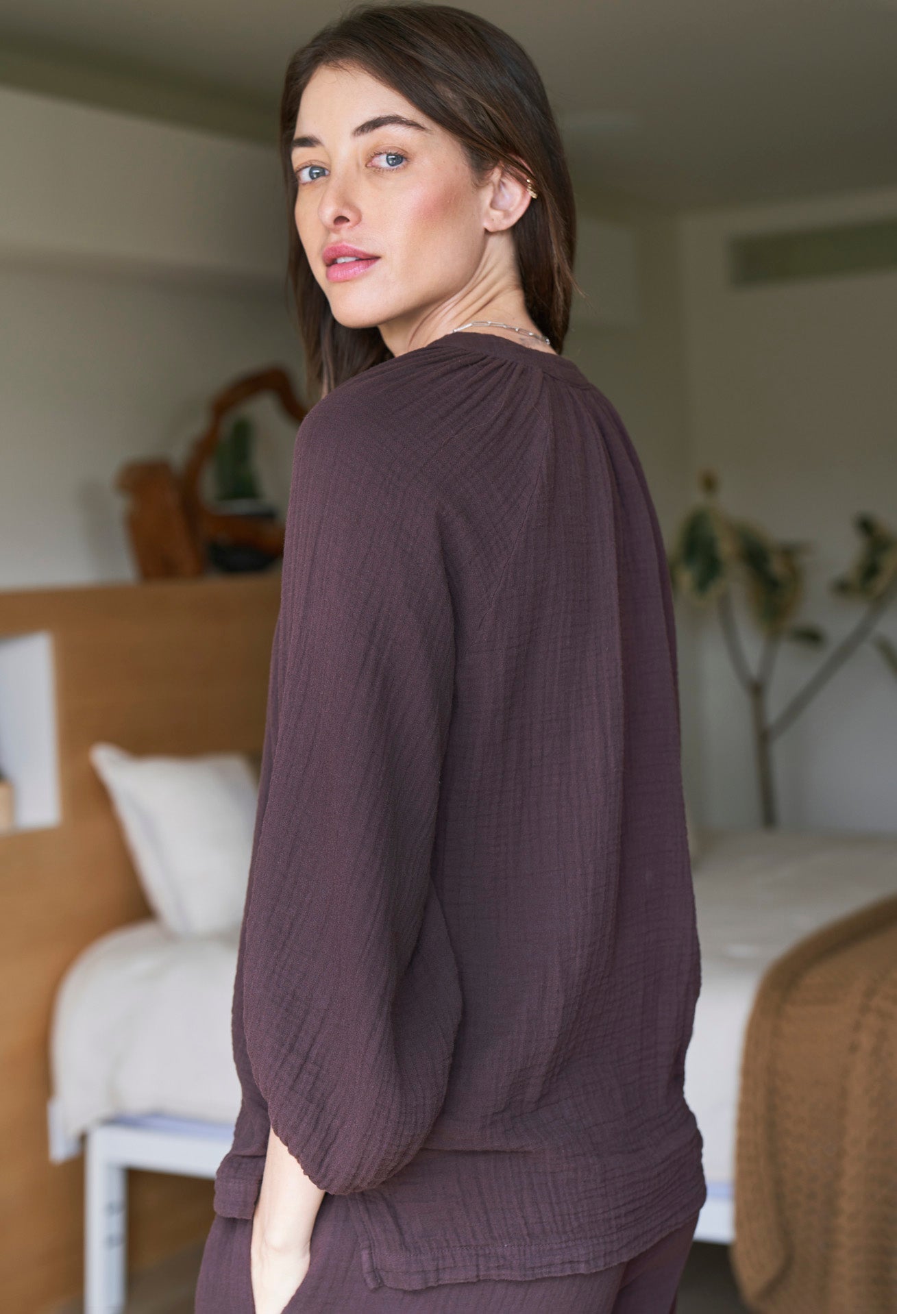 Chocolate Gauze Top