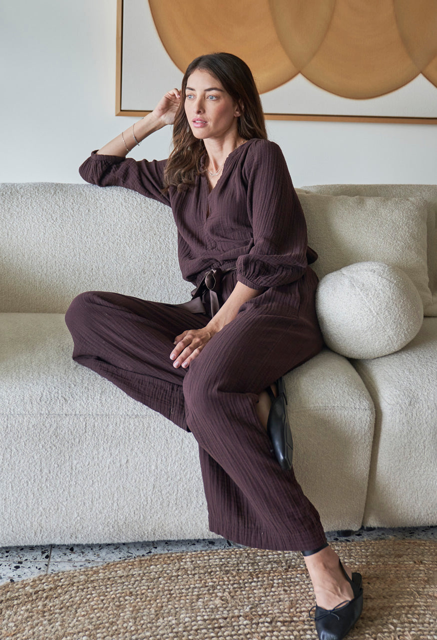 Chocolate Gauze Top