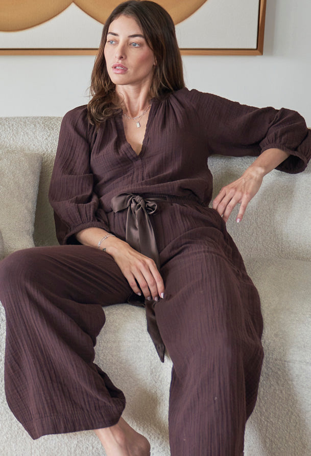 Chocolate Gauze Top