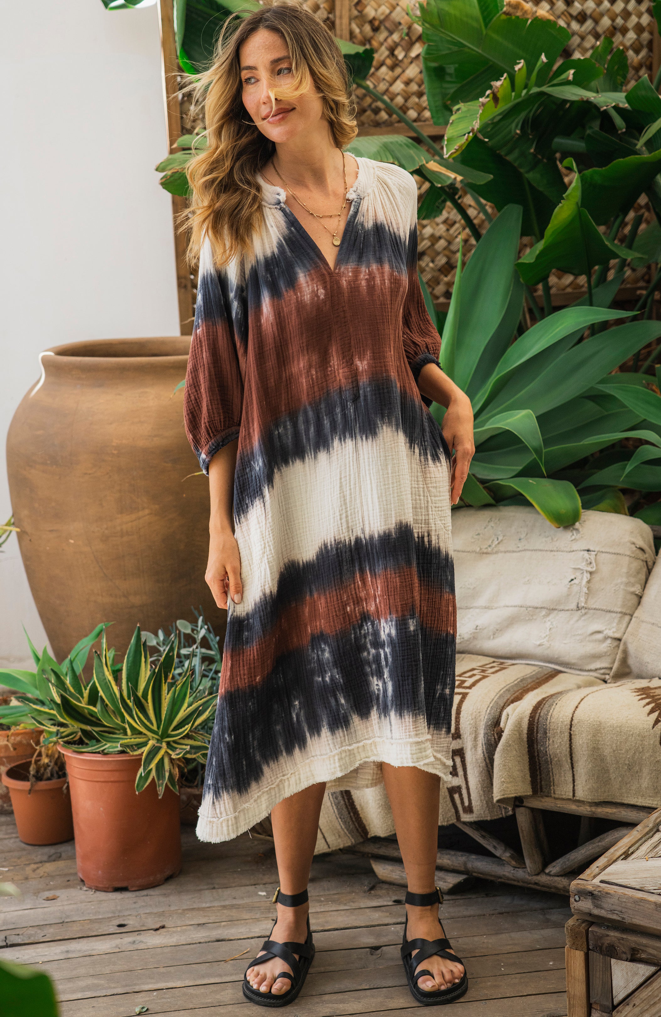 Birch Gauze Dress with Pockets