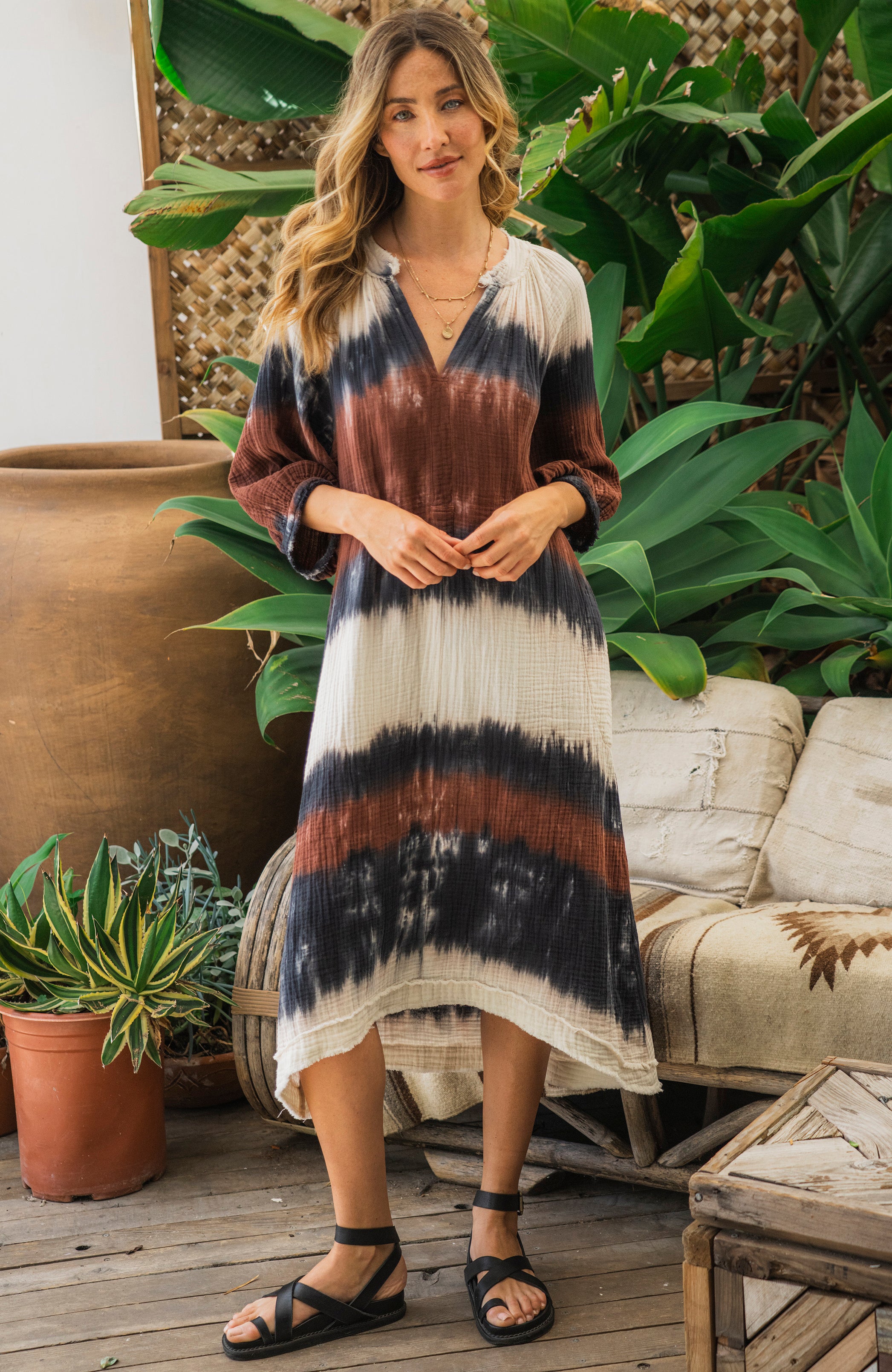 Birch Gauze Dress with Pockets