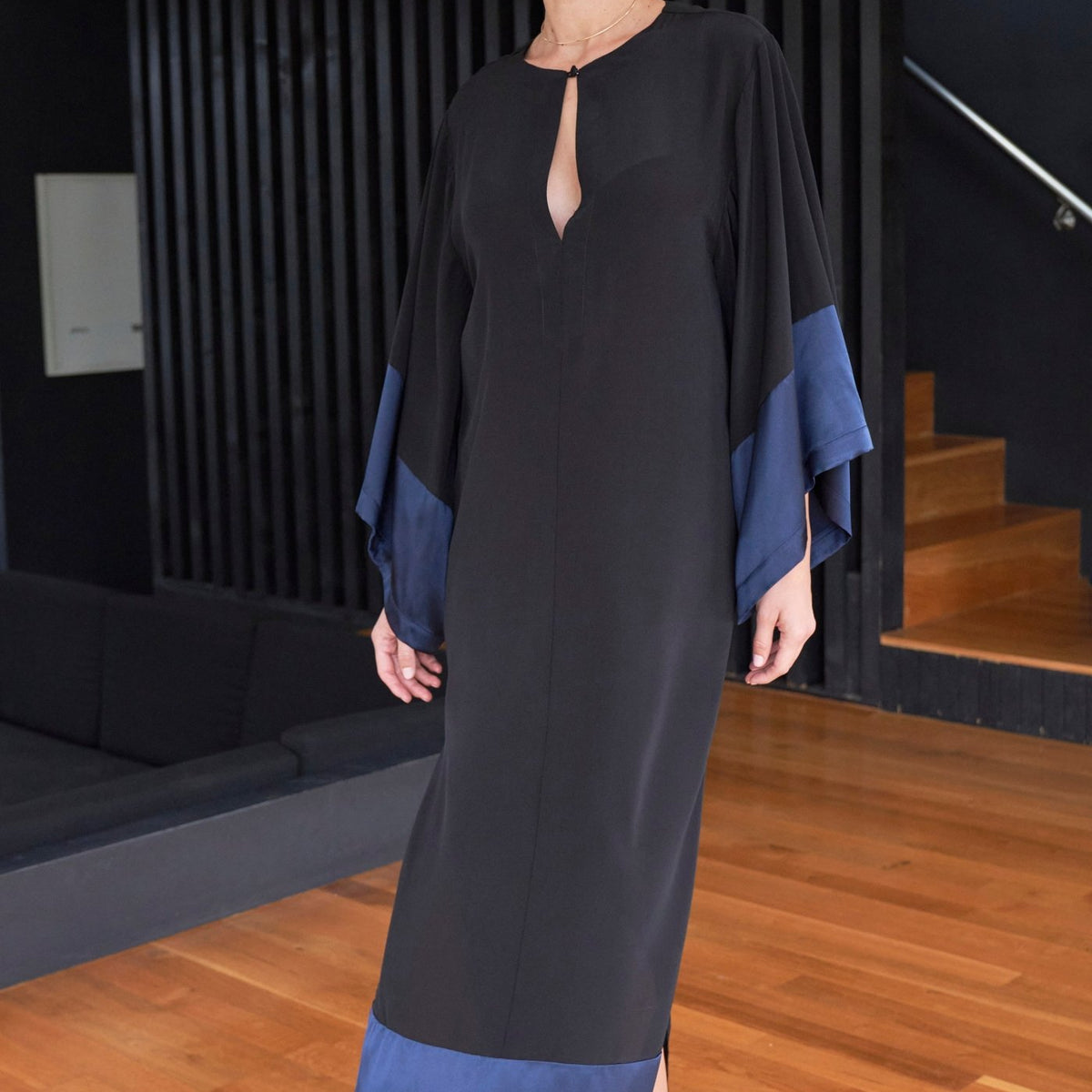 black silk tunic dress Hot Black Embellished Satin Silk Tunic Dress 5XL / Satin Silk / Made to Order 30-35 Days