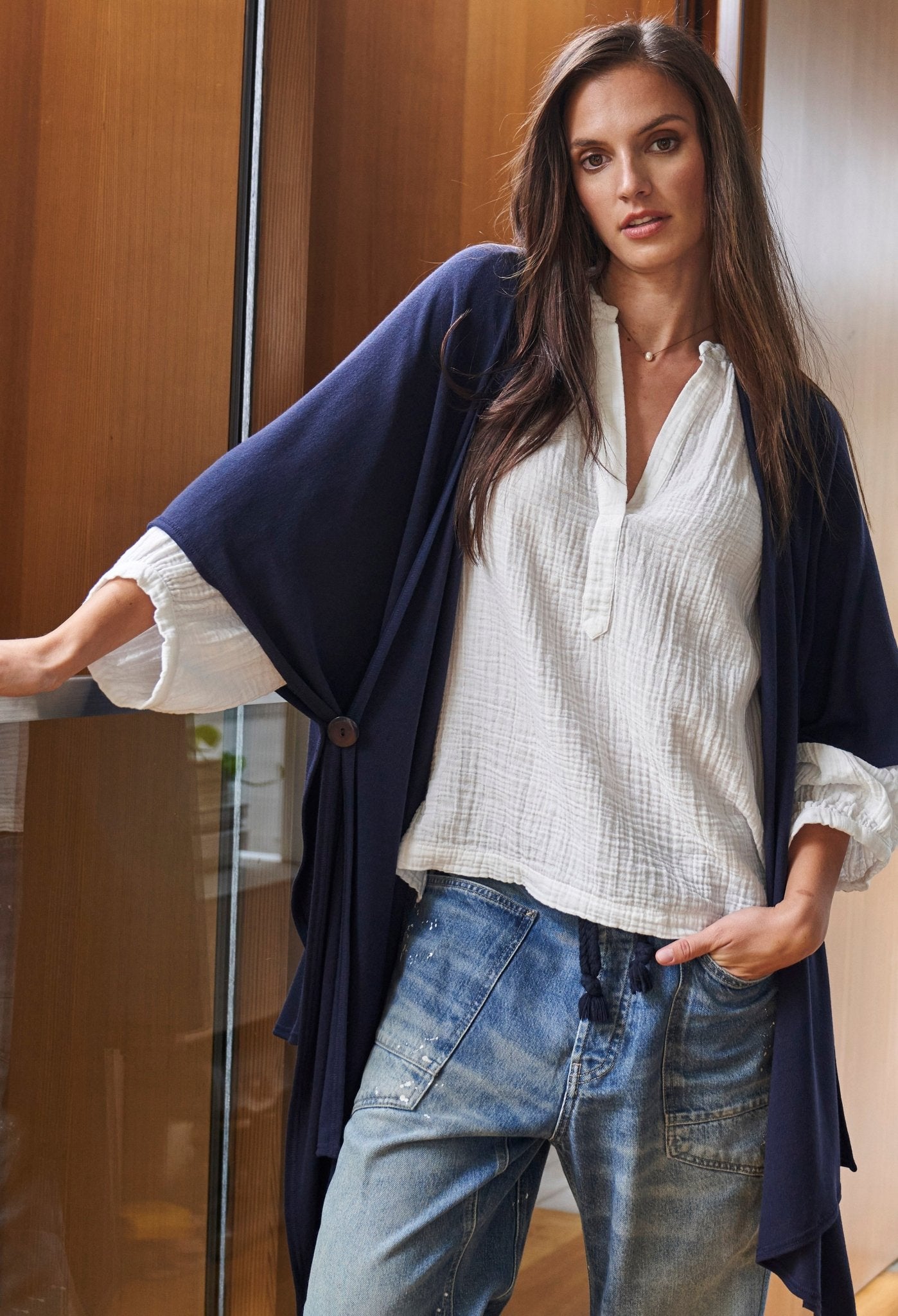 Navy Kimono Cardi - ocean+main