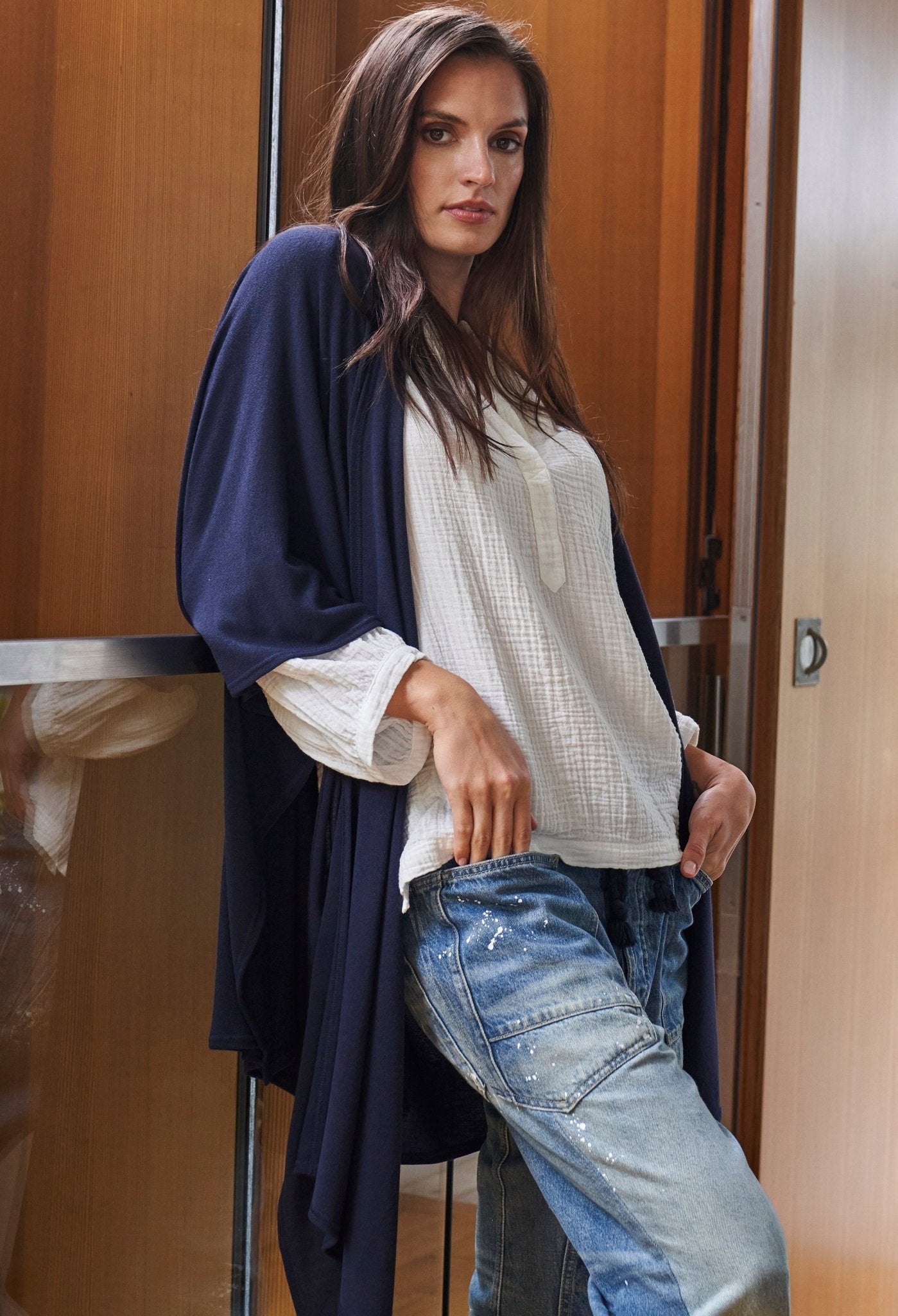 Navy Kimono Cardi - Sale