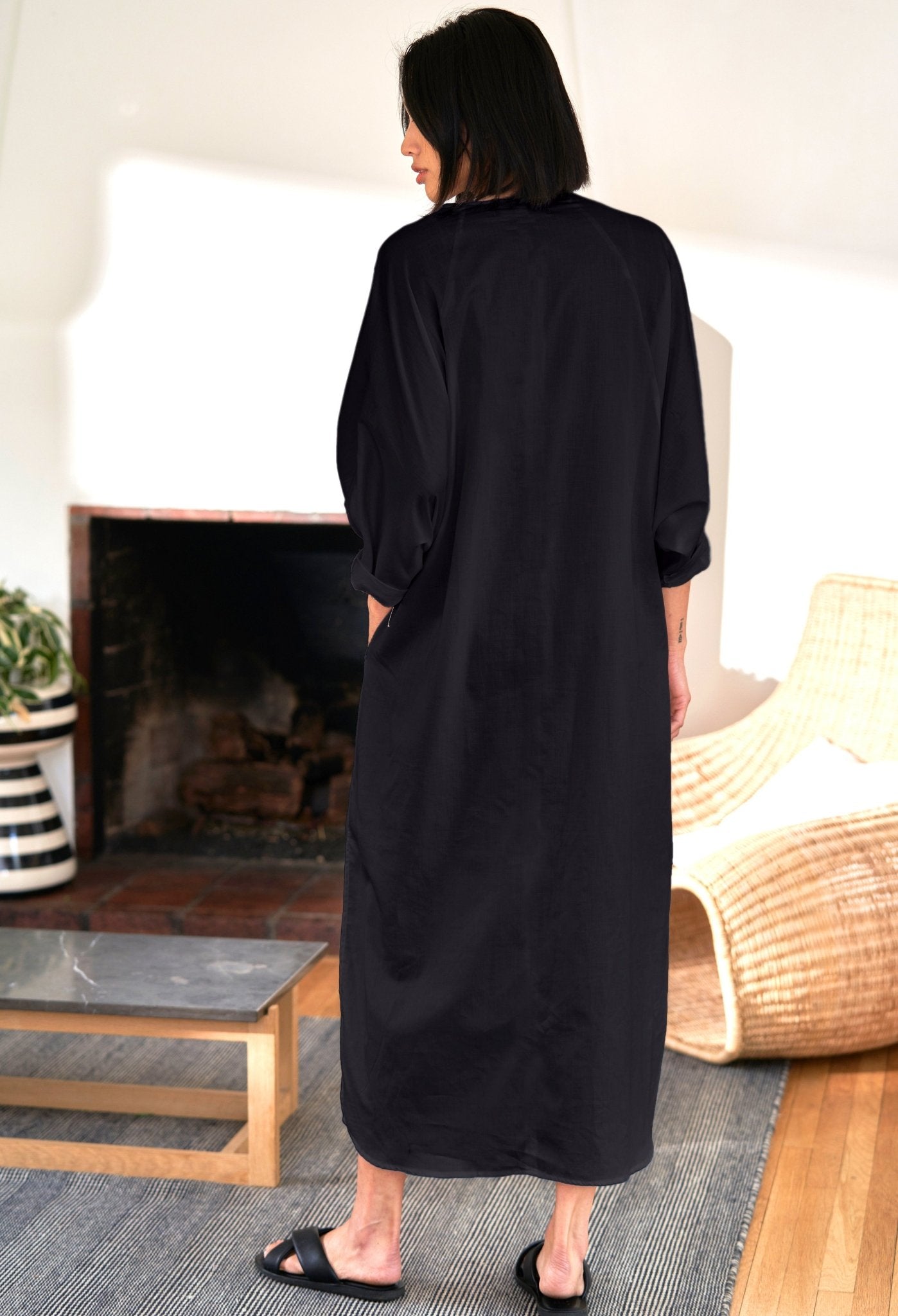 re:hOMe - Cotton Dolman Sleeve Dress - 1X - ocean+main