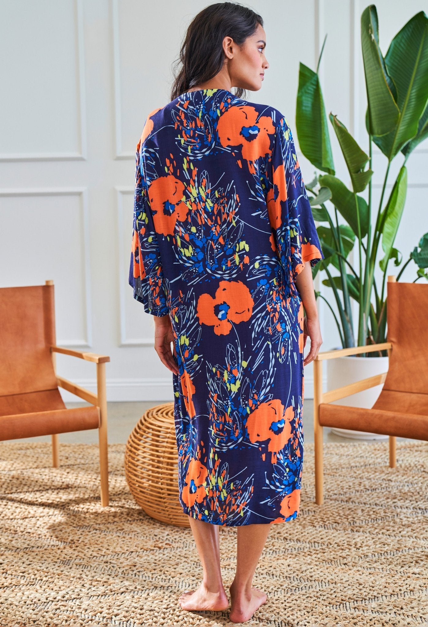 re:hOMe - Floral Kimono Wrap Duster - Multiple Sizes - ocean+main