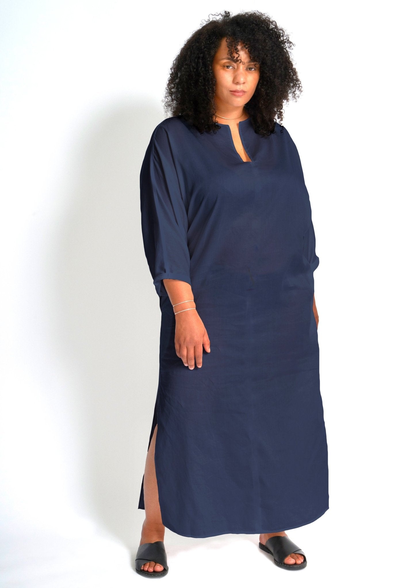 re:hOMe - Navy Cotton Dolman Sleeve Dress - s/m - ocean+main