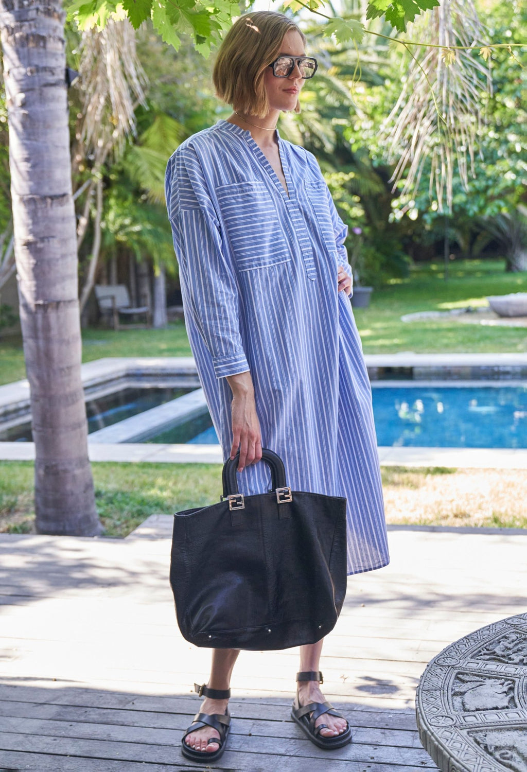 Ocean+Main | Womens Stripe Midi Tunic Clothing Ocean+Main | Womens Stripe Midi Tunic Clothing