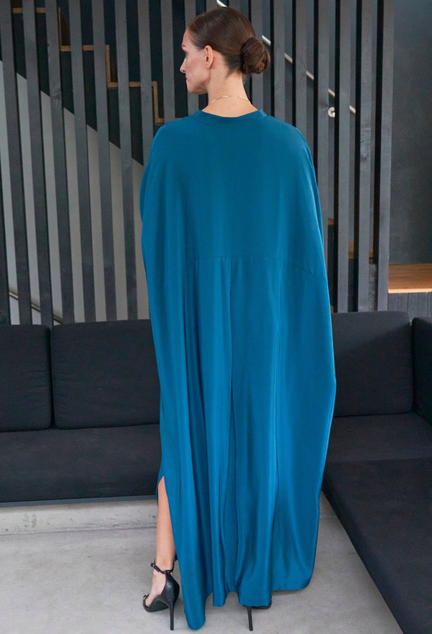 Talitha Silk Teal Caftan - ocean+main