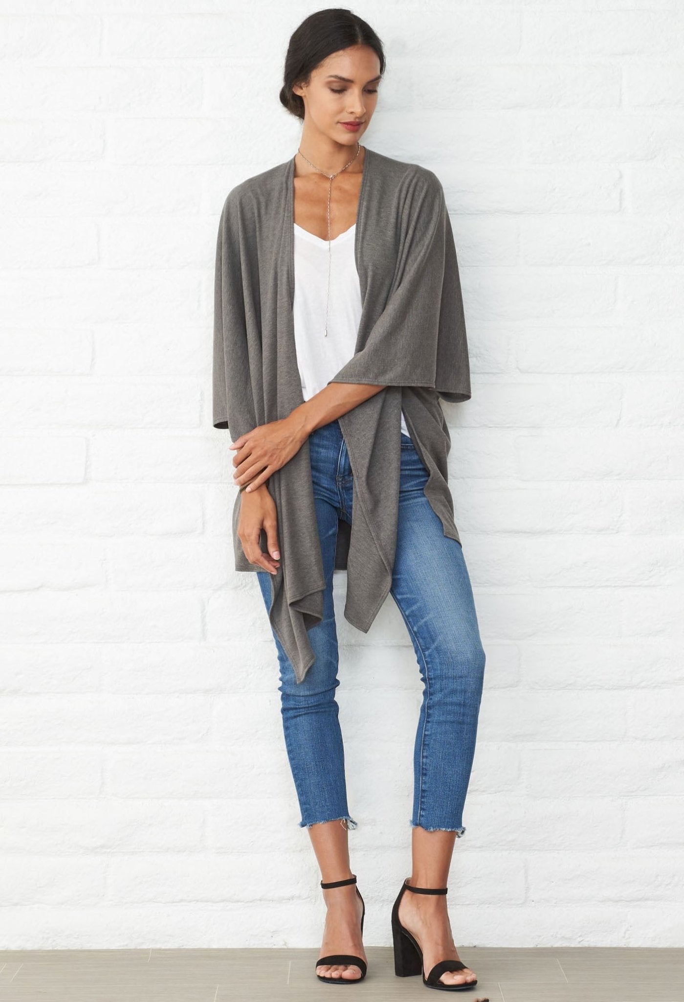 Grey Kimono Cardi - ocean+main