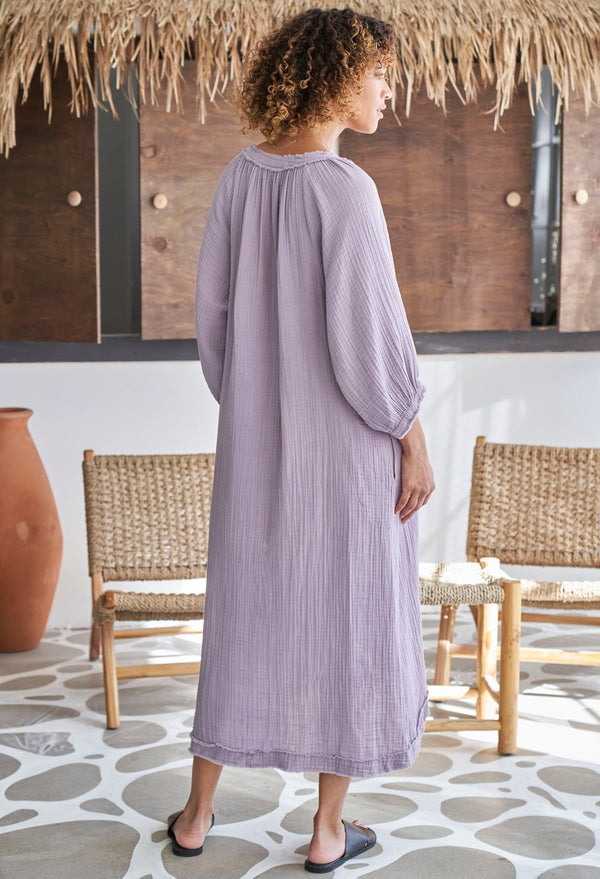Lilac Gauze Dress with Pockets - ocean+main