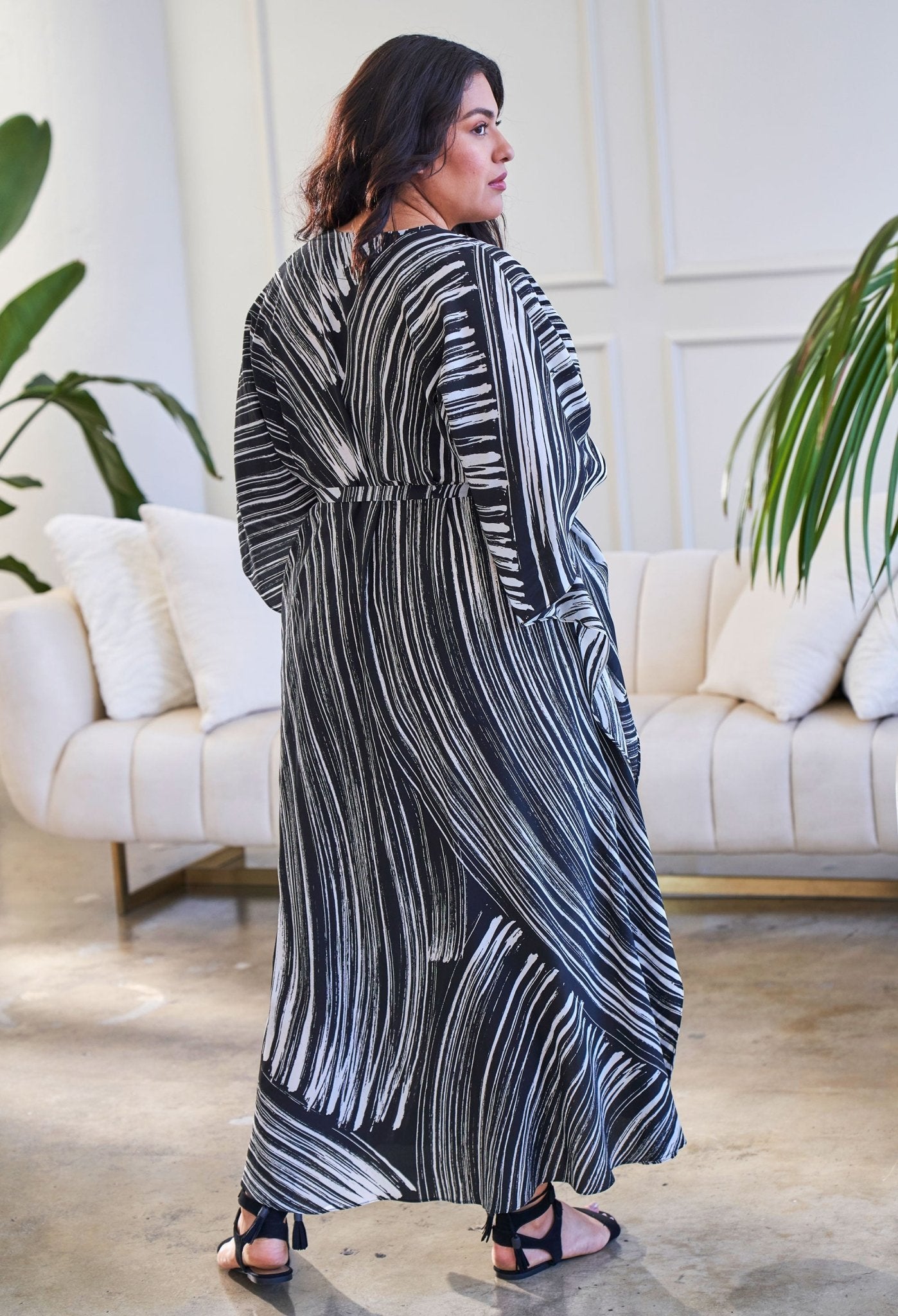 Malaysia Collection: Monsoon Print Long Silk Caftan - Few Made! - ocean+main