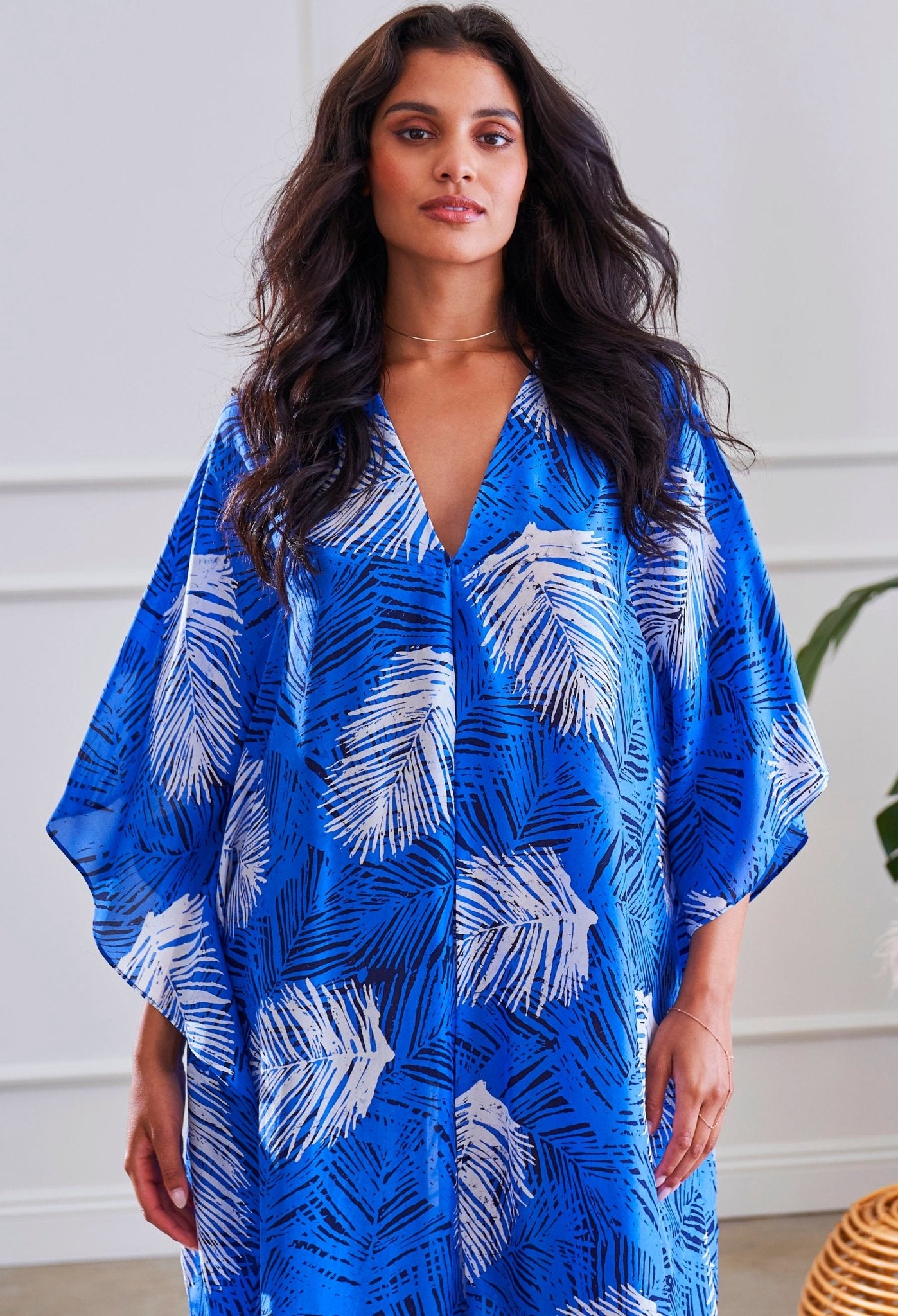 Malaysia Collection: Paradiso Fern Long Silk Caftan - Few Made! - ocean+main