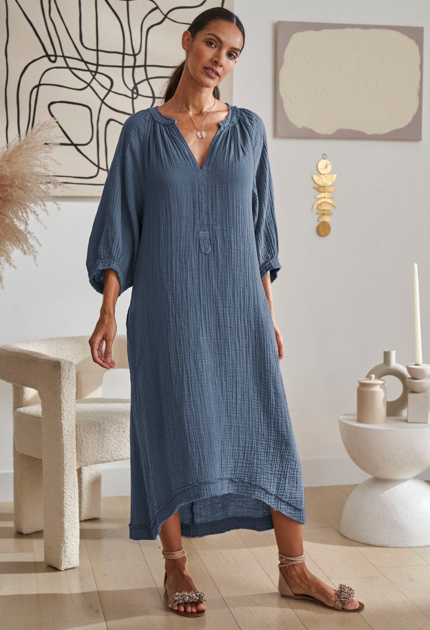 Gauze Dress with Pockets - Eco Friendly Clothing – ocean+main