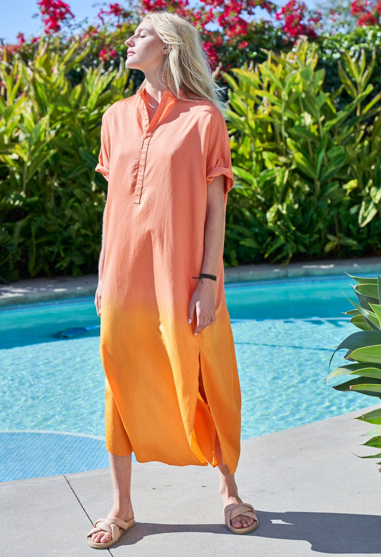 Sunrise Long Cotton Easy Dress - ocean+main
