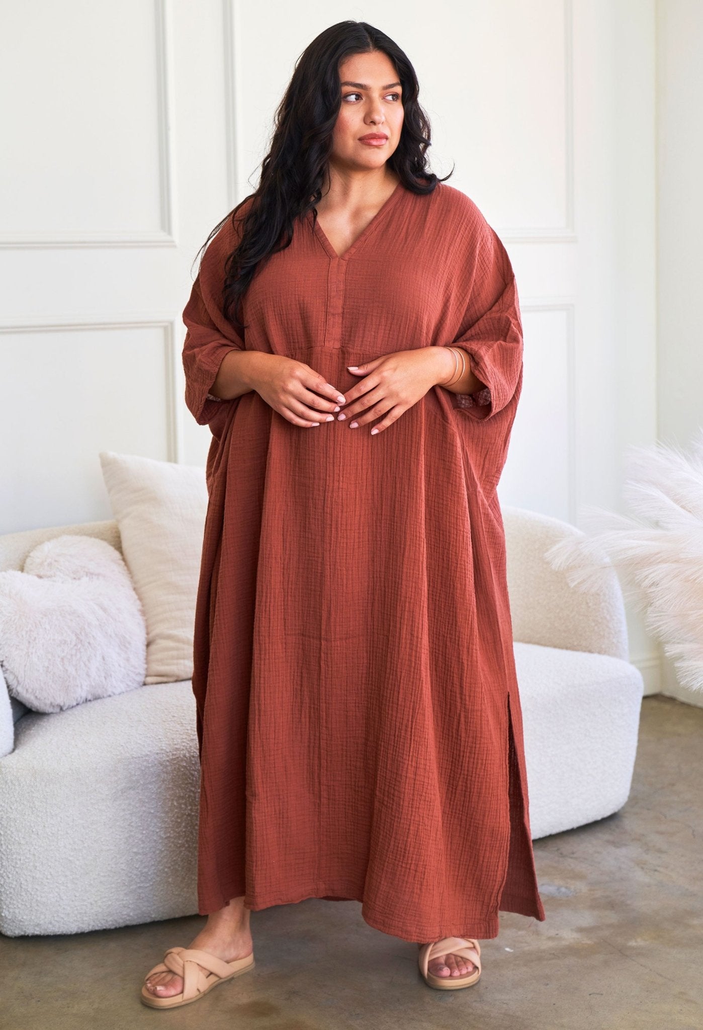 Cotton caftan robe best sale