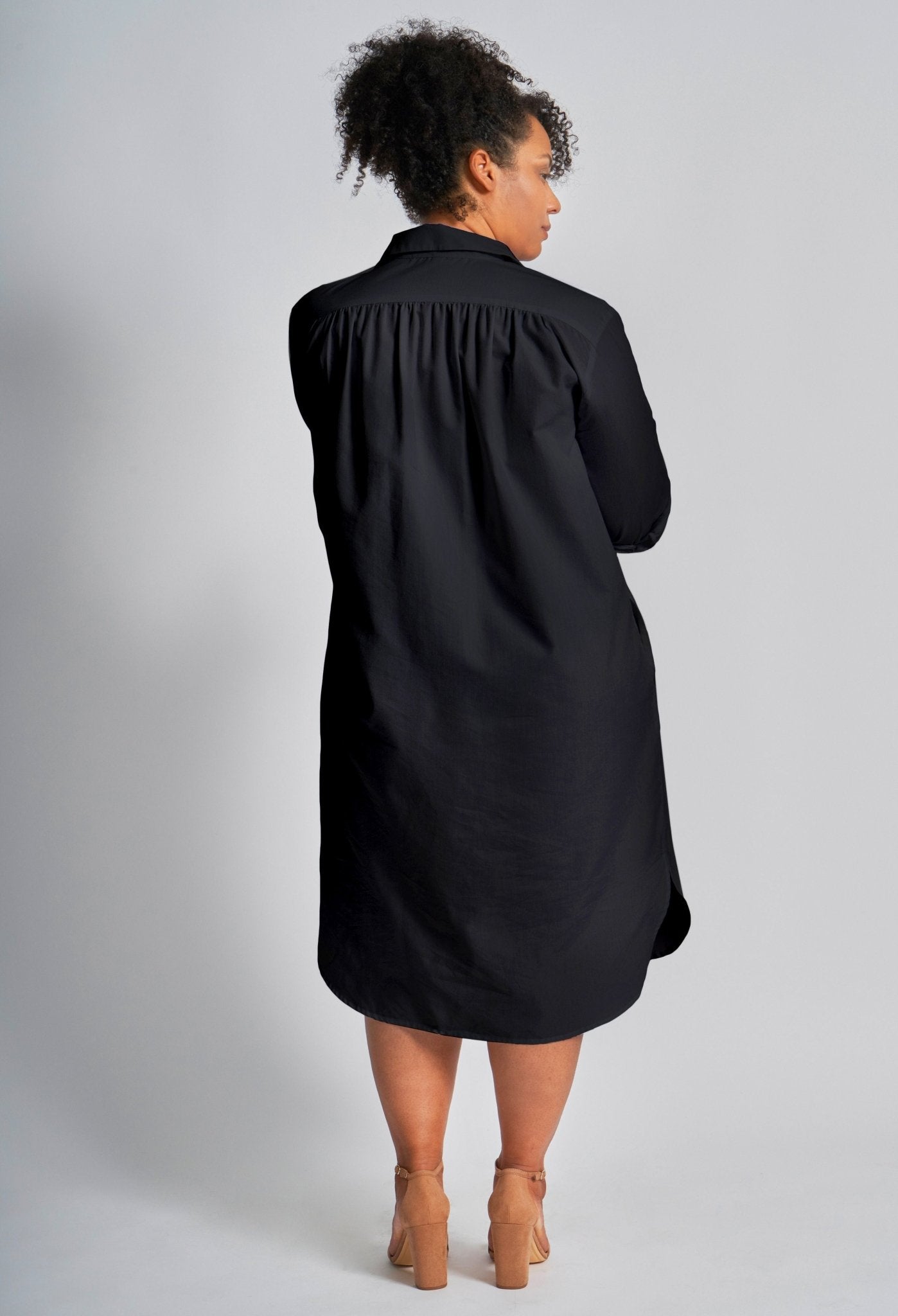 UPCYCLED - Black Cotton Shirt Dress - ocean+main