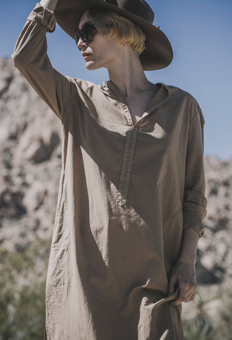 UPCYCLED - Caramel Classic Cotton Tunic with Pockets - Sale - ocean+main