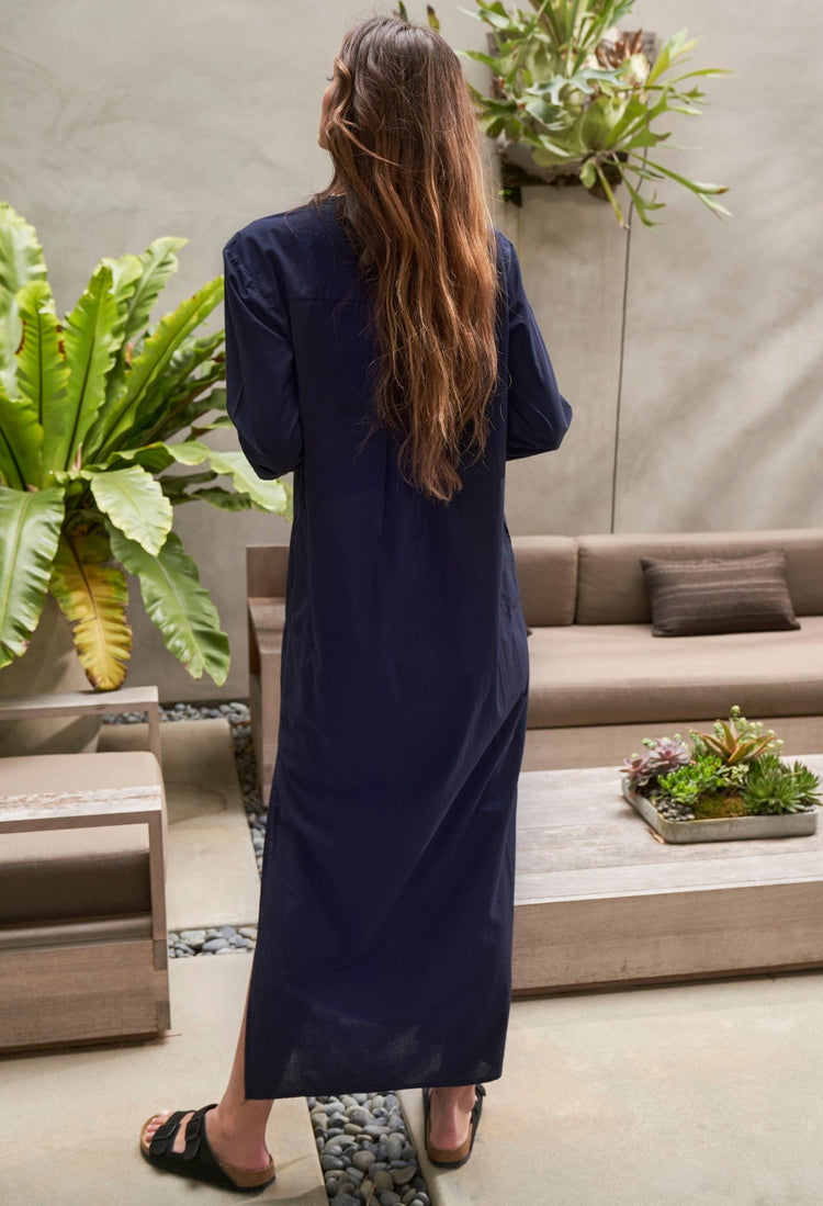 UPCYCLED - Navy Classic Cotton Tunic with Pockets - ocean+main