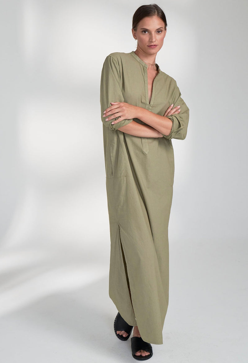 UPCYCLED - Sage Classic Cotton Tunic with Pockets - ocean+main