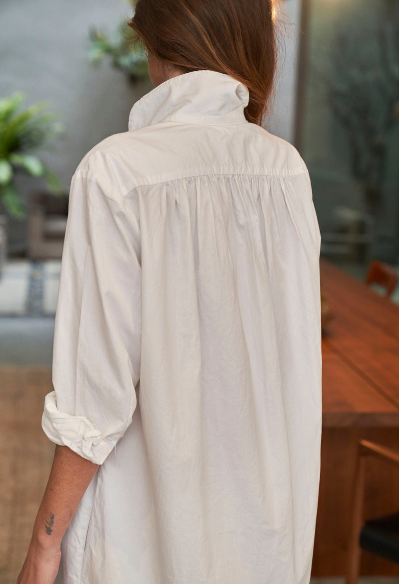 UPCYCLED - White Cotton Short Shirt Dress - ocean+main