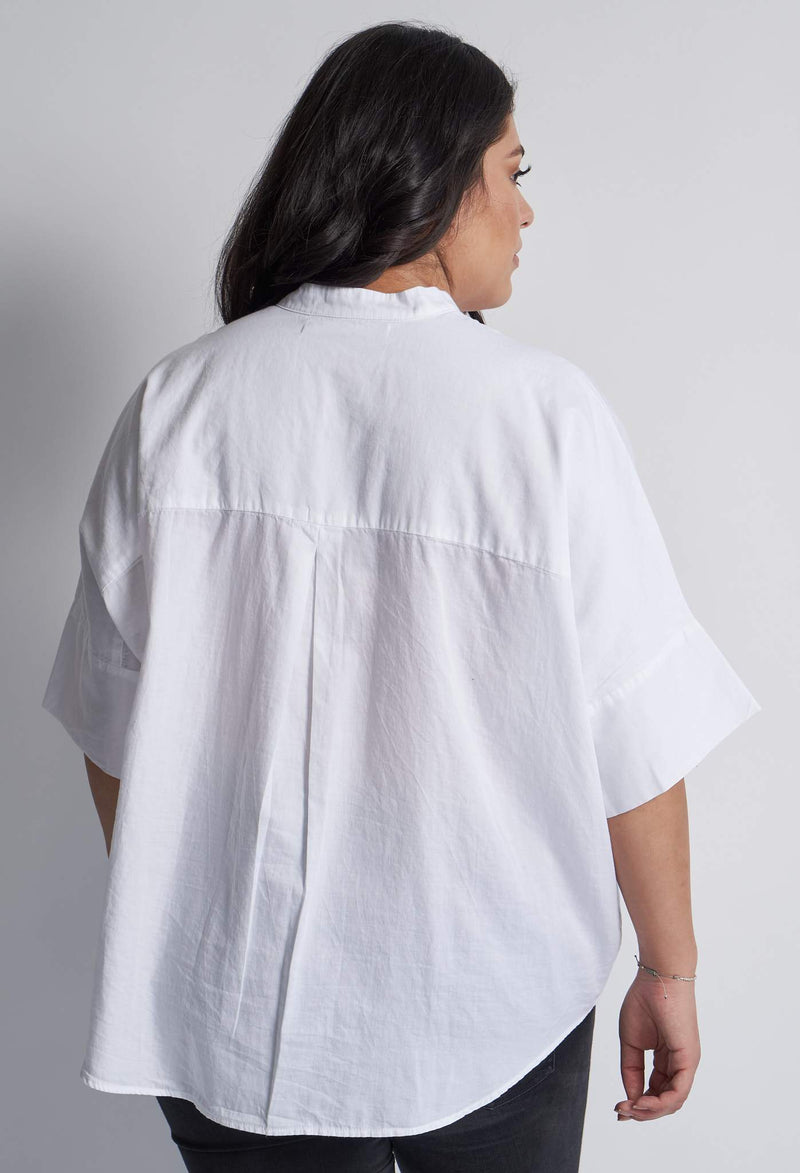 White Cotton Easy Shirt - ocean+main