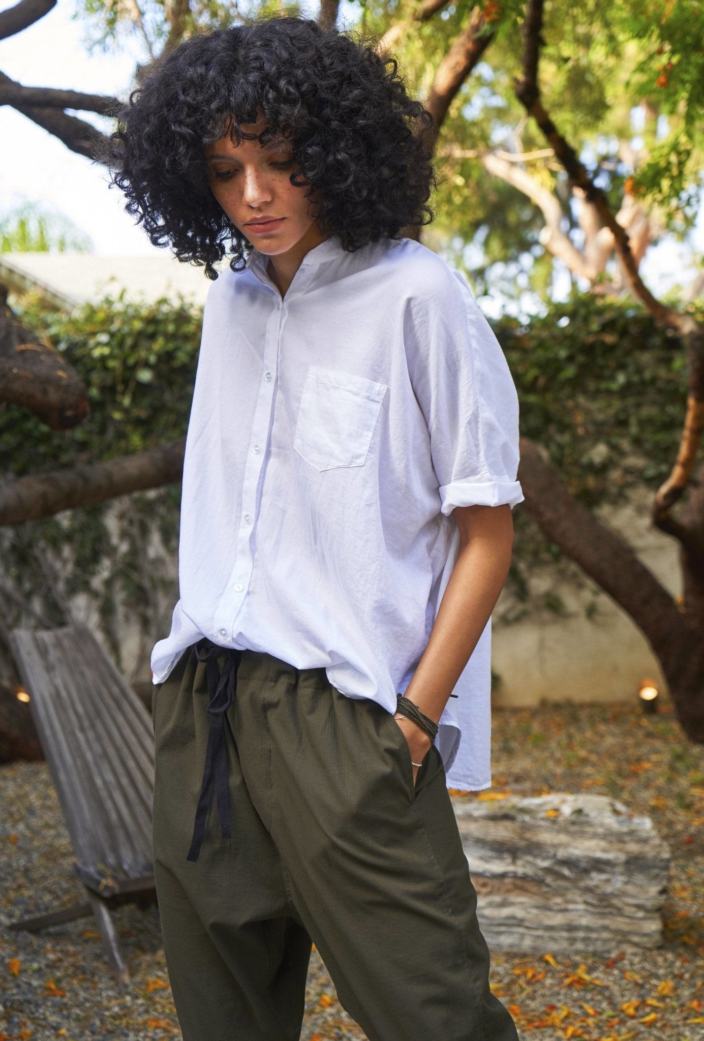 White Cotton Easy Shirt - ocean+main